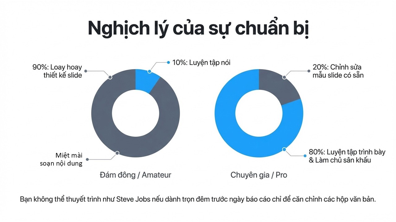 So sánh quá trình chuẩn bị giữa số đông và diễn giả chuyên nghiệp