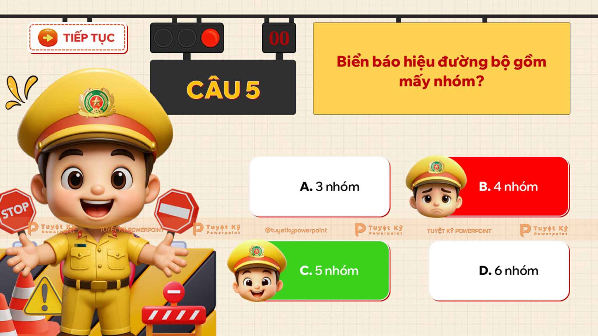 Mẫu slide quiz kiến thức học tập