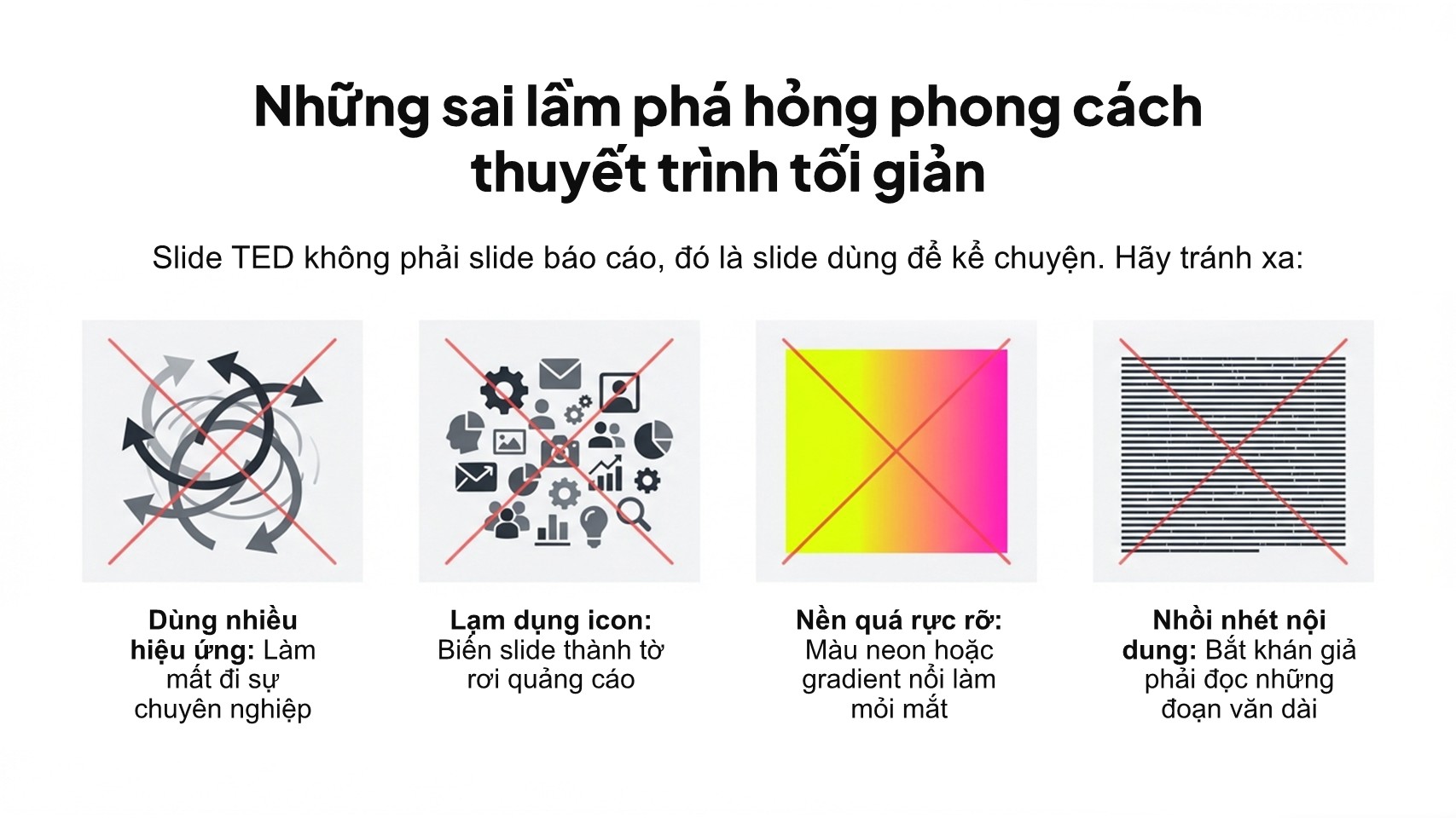 Những lỗi thường gặp khi làm slide kiểu TED