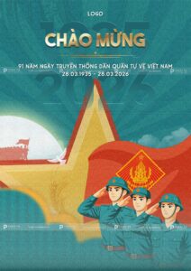 poster kỷ niệm ngày truyền thống dân quân tự việt nam