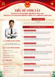 poster social post tóm tắt tiểu sử ứng viên bầu cử