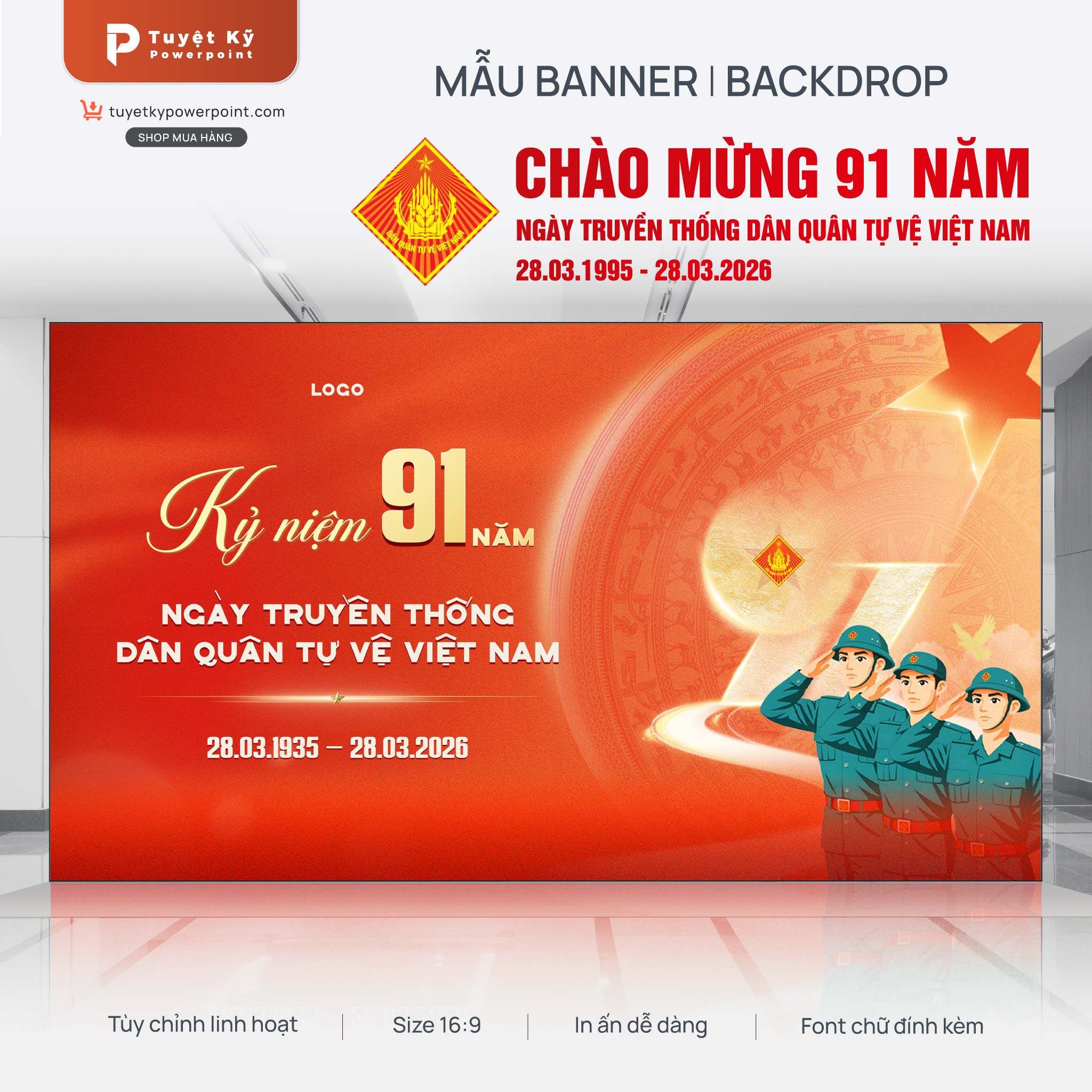backdrop banner kỷ niệm ngày dân quân tự vệ