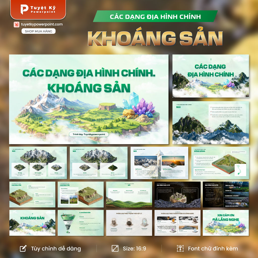 các dạng địa hình chính khoáng sản