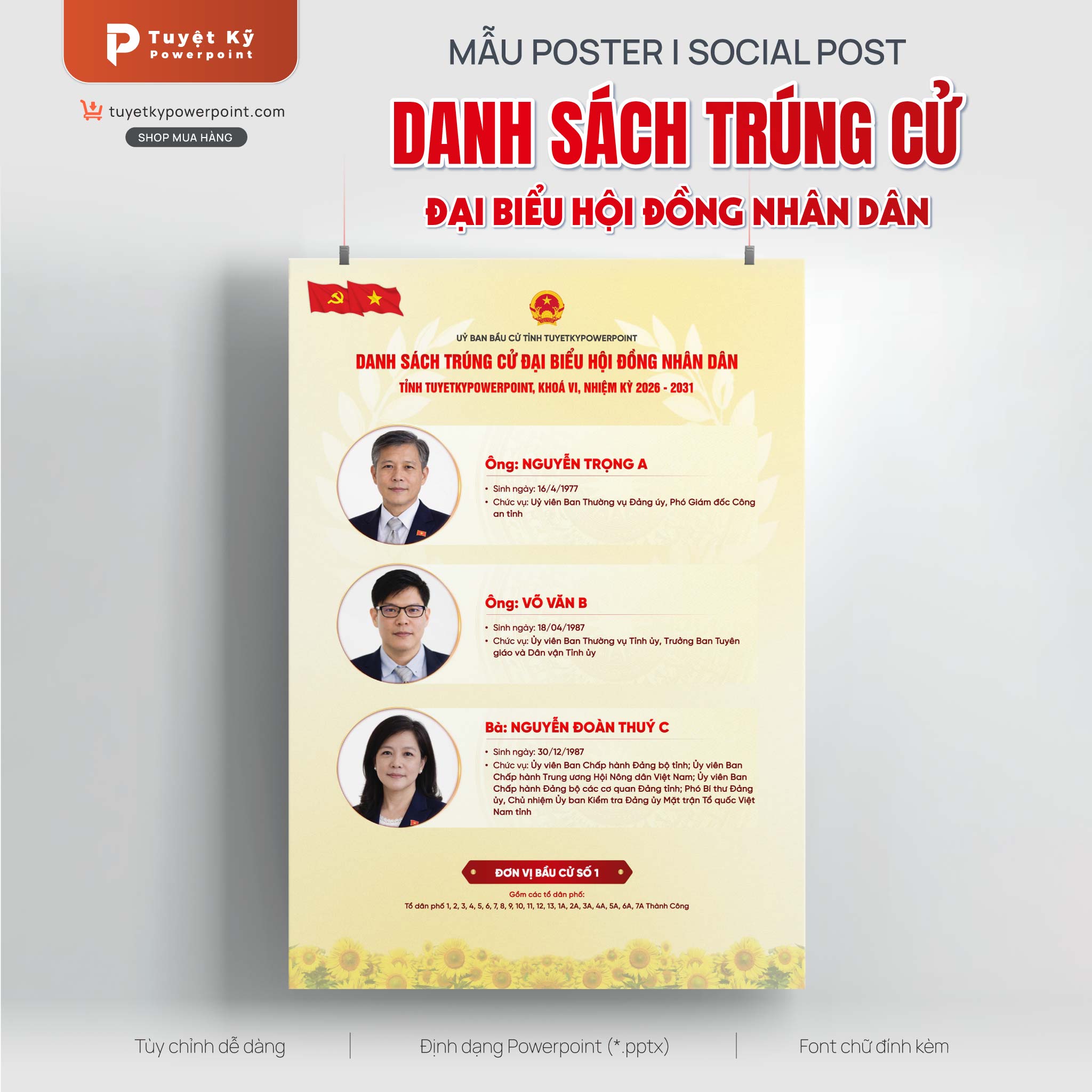 poster social danh sách trúng cử