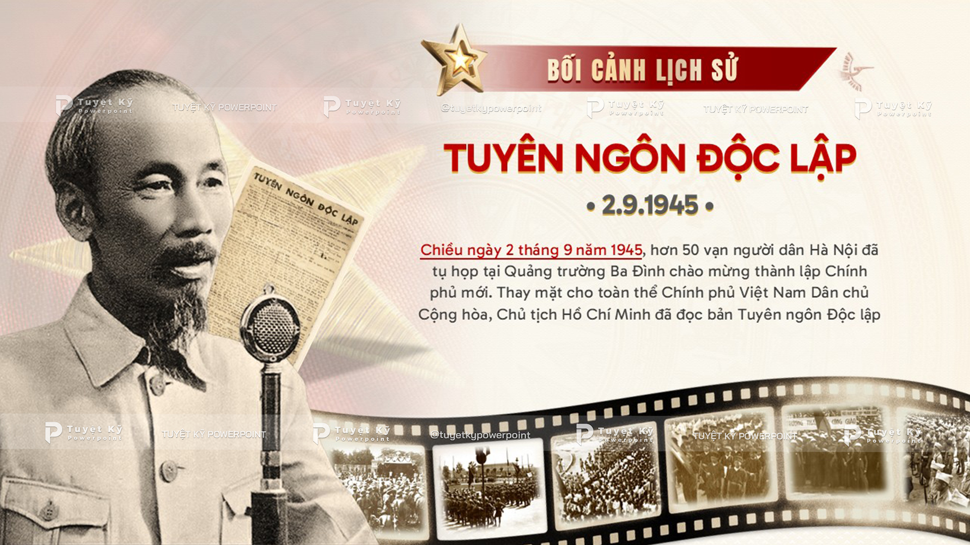 Chủ tịch Hồ Chí Minh đọc bản Tuyên ngôn độc lập