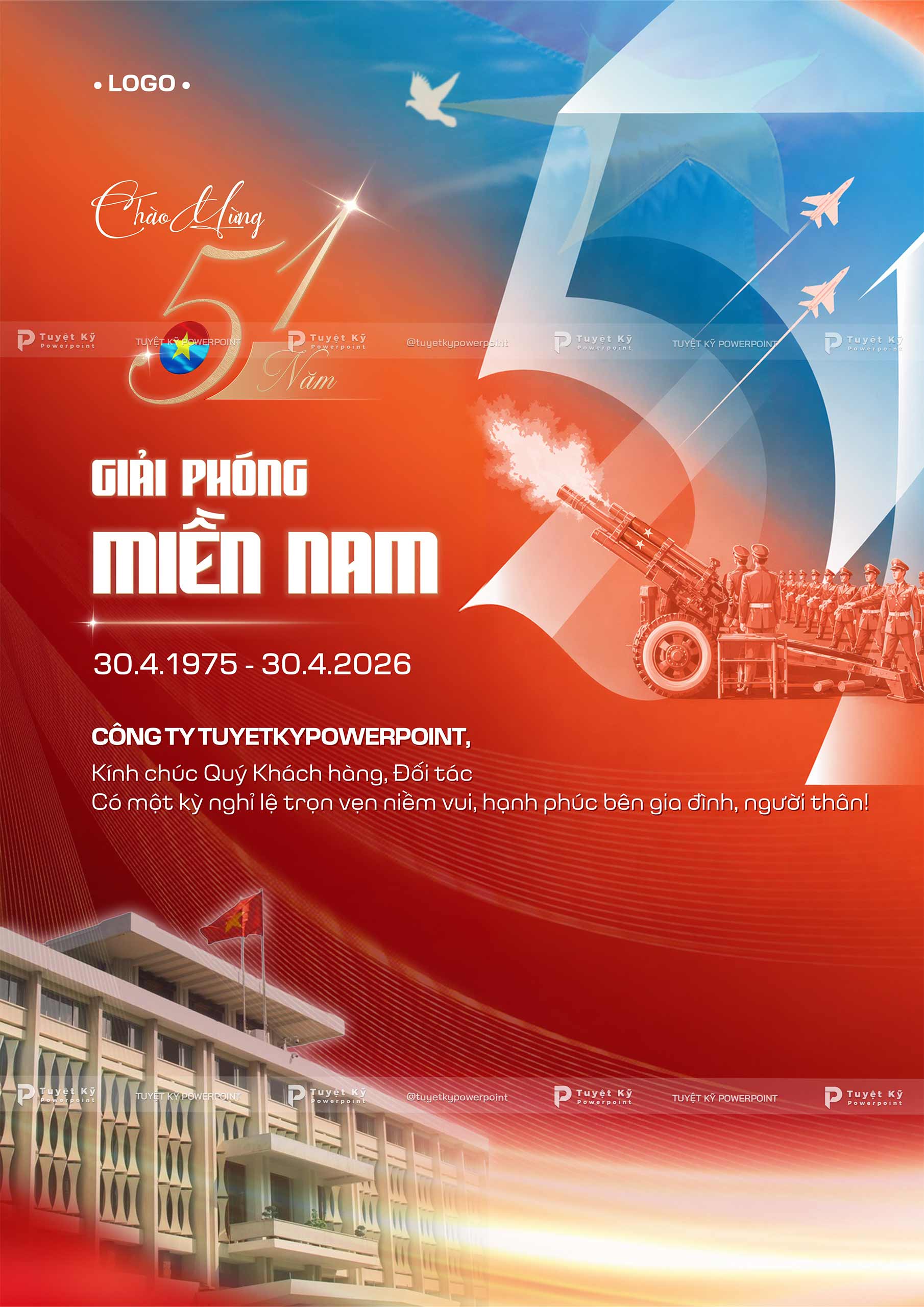 mẫu poster social post chào mừng ngày giải phóng miền nam 30/4