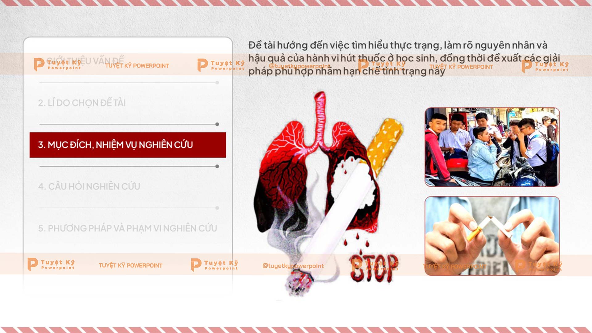 mục đích nghiên cứu hành vi hút thuốc ở học sinh