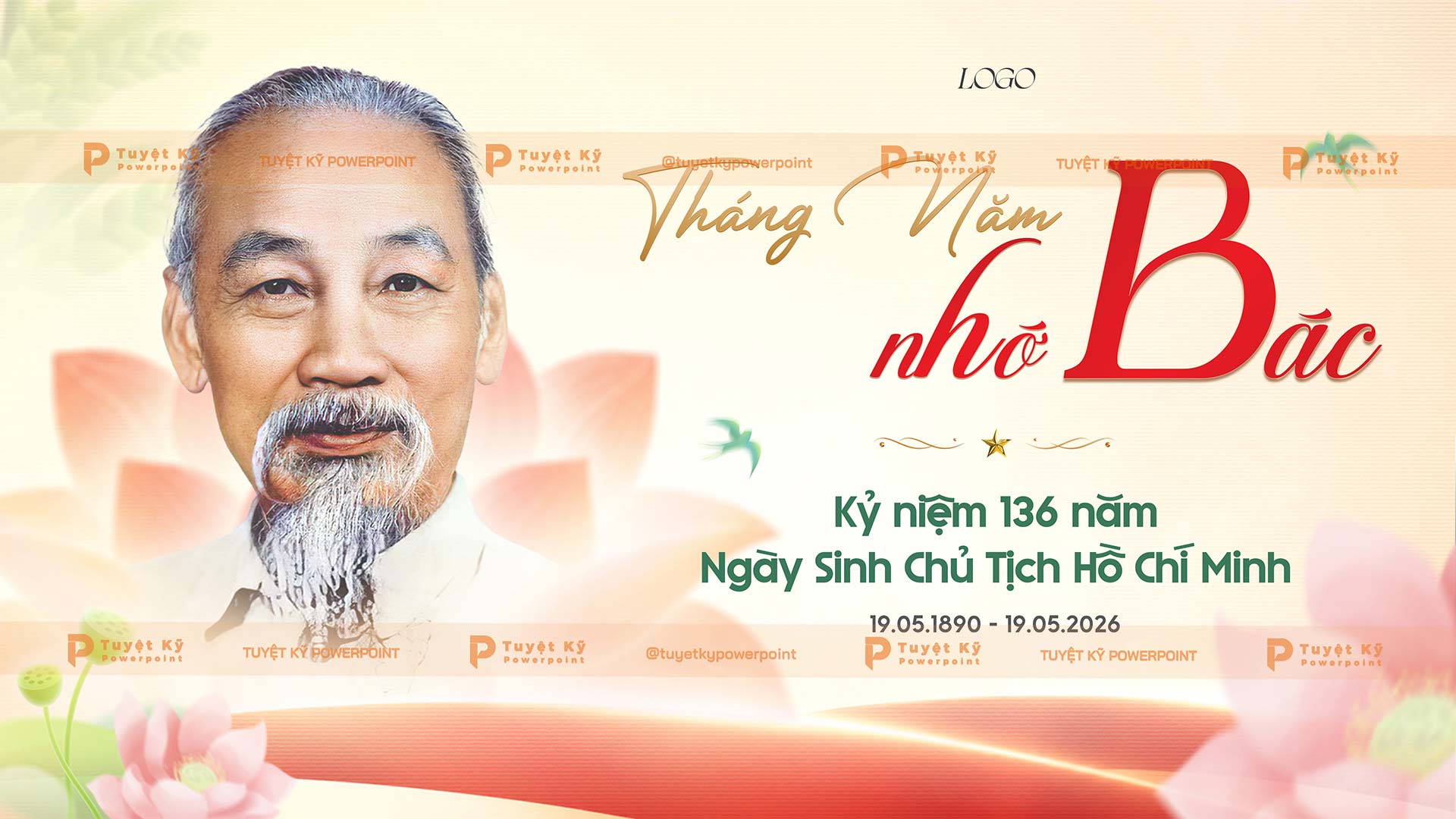Mẫu banner Kỷ niệm 136 năm ngày sinh chủ tịch Hồ Chí Minh