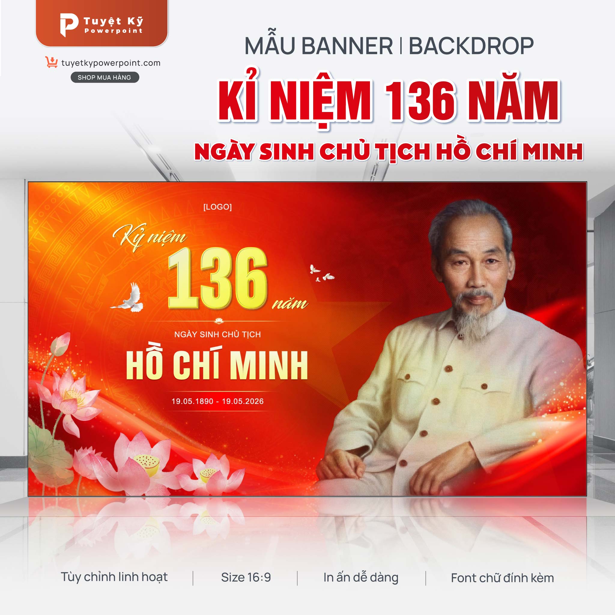 Mẫu kỷ niệm ngày sinh Chủ tịch Hồ Chí Minh
