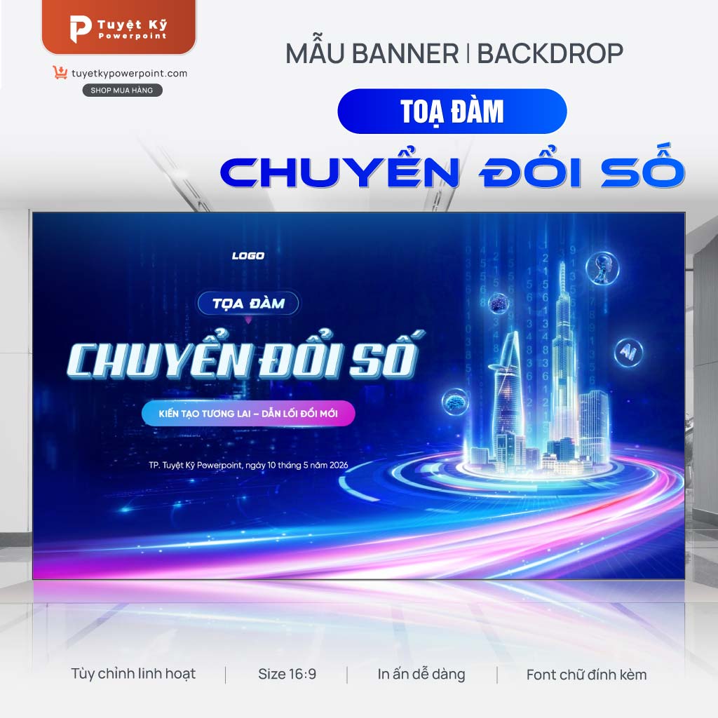 Backdrop Tọa đàm Chuyển Đổi Số