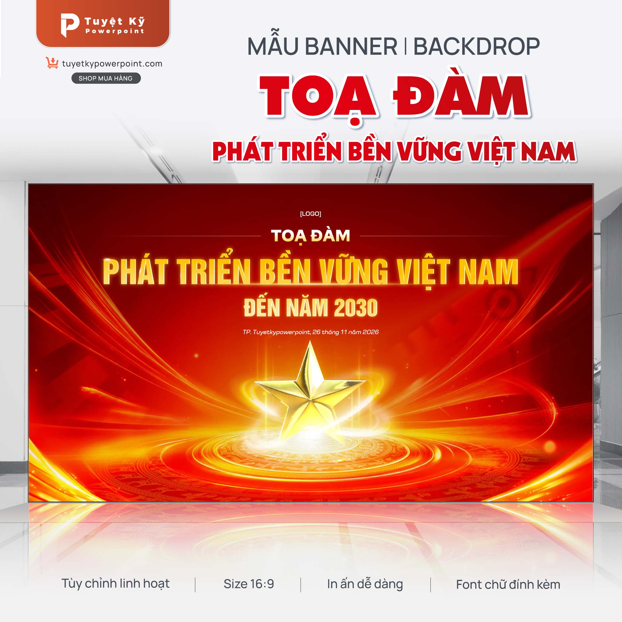 Backdrop Tọa Đàm Phát Triển Bền Vững Tại Việt Nam