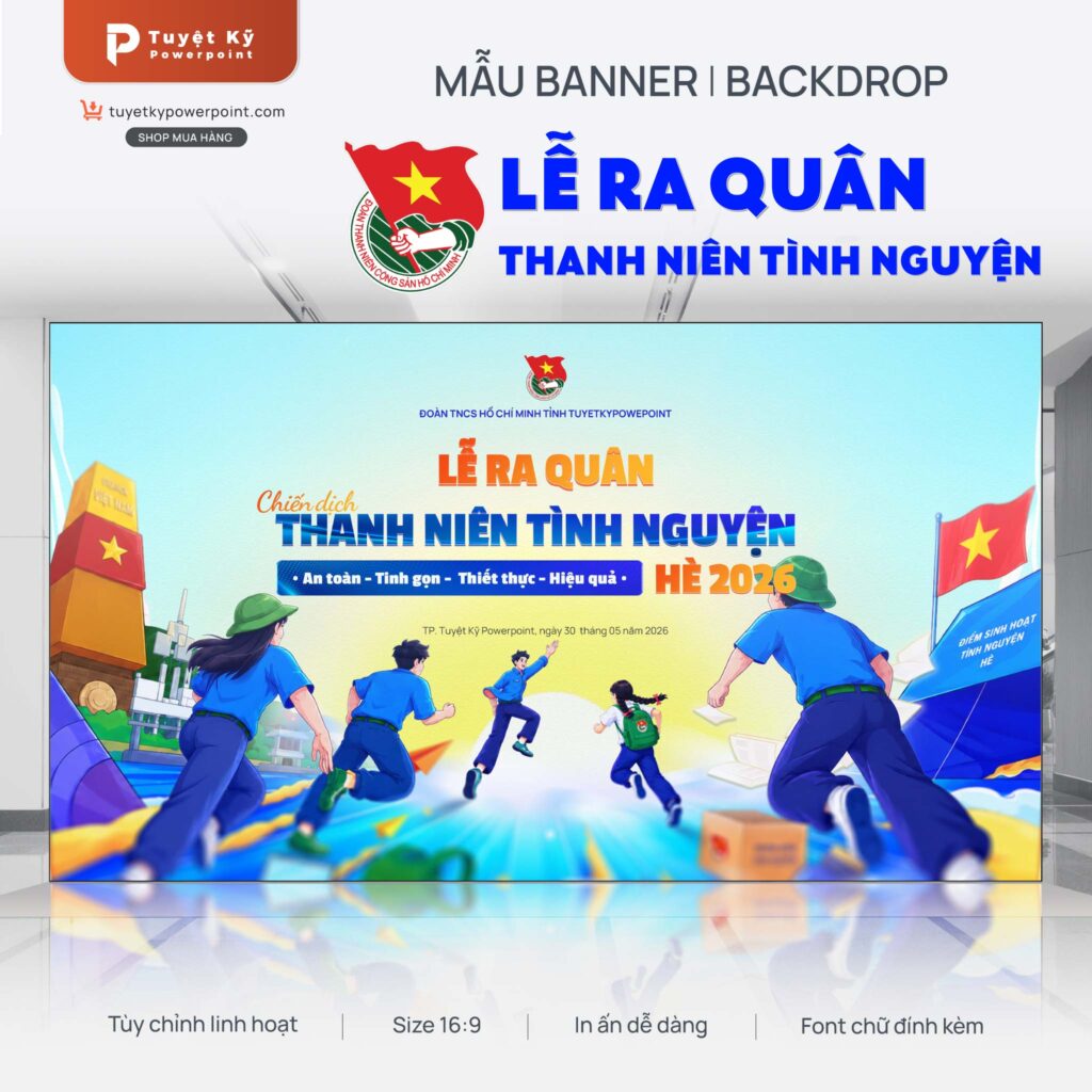 Mẫu Backdrop/Banner Lễ Ra Quân Chiến Dịch Thanh Niên Tình Nguyện Hè