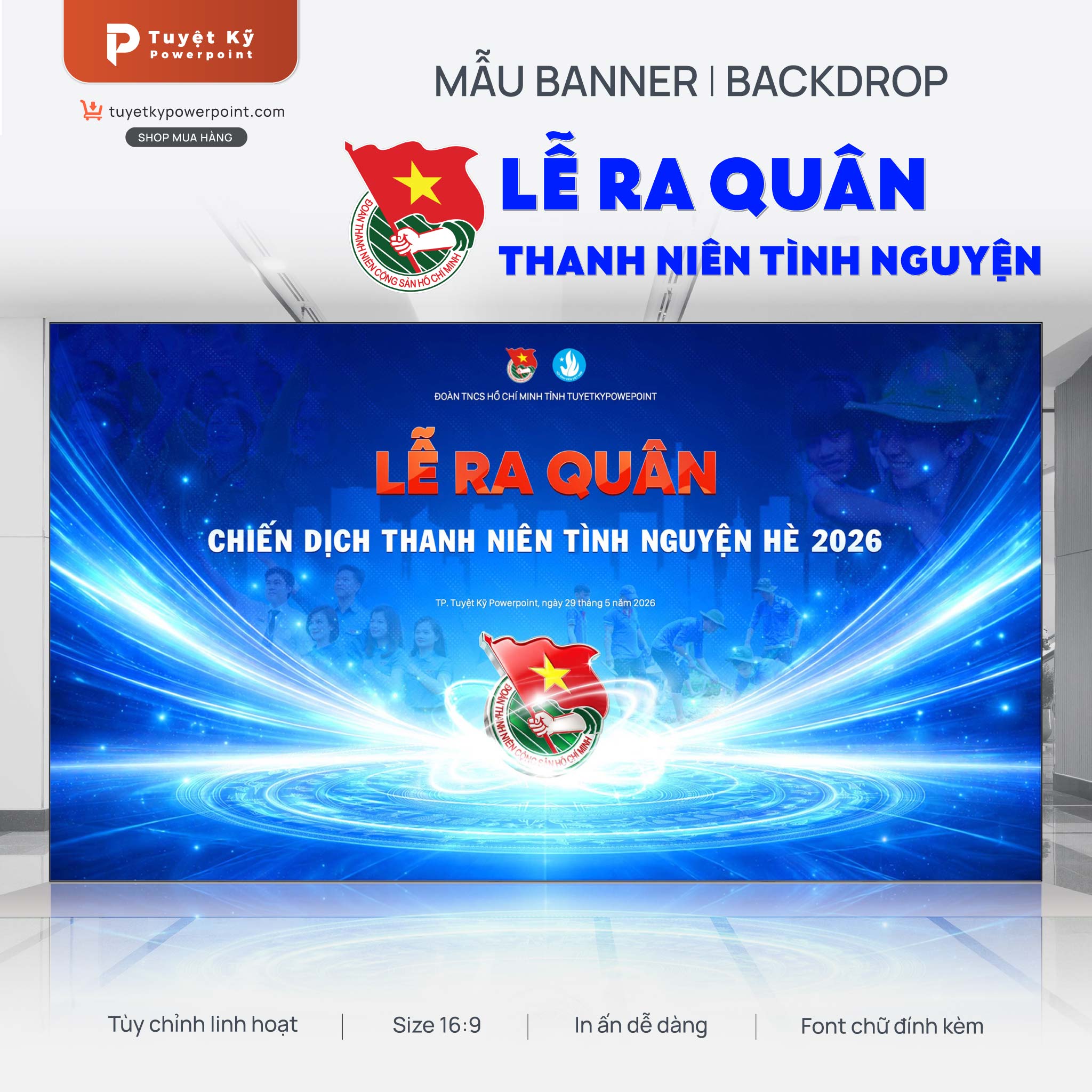 Banner Lễ ra quân chiến dịch thanh niên tình nguyện hè 2026