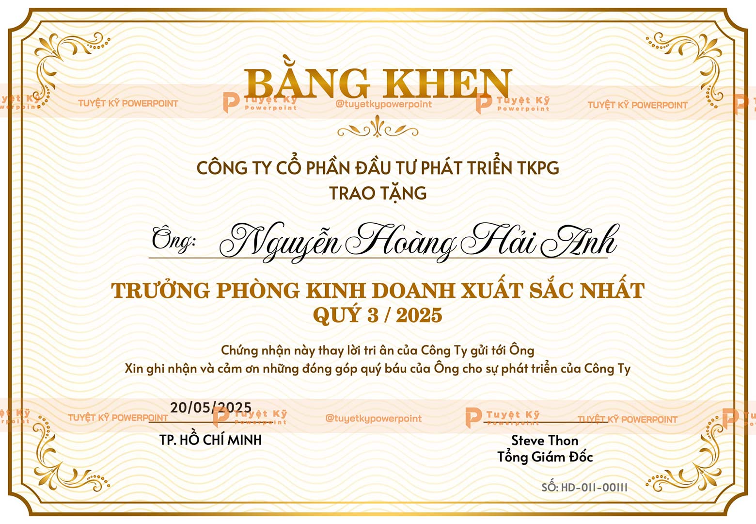 Mẫu Bằng Khen Doanh Nghiệp - Ảnh 2