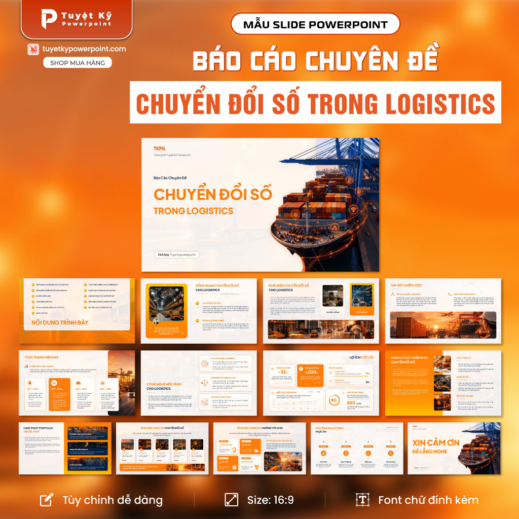 Mãu slide chuyển đổi số trong Logistics