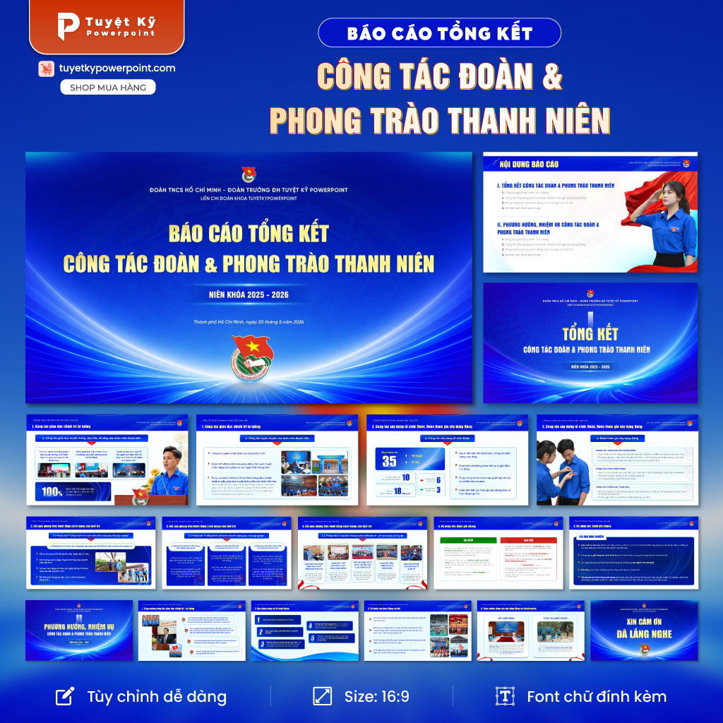 Slide Báo cáo tổng kết công tác đoàn & phong trào thanh niên