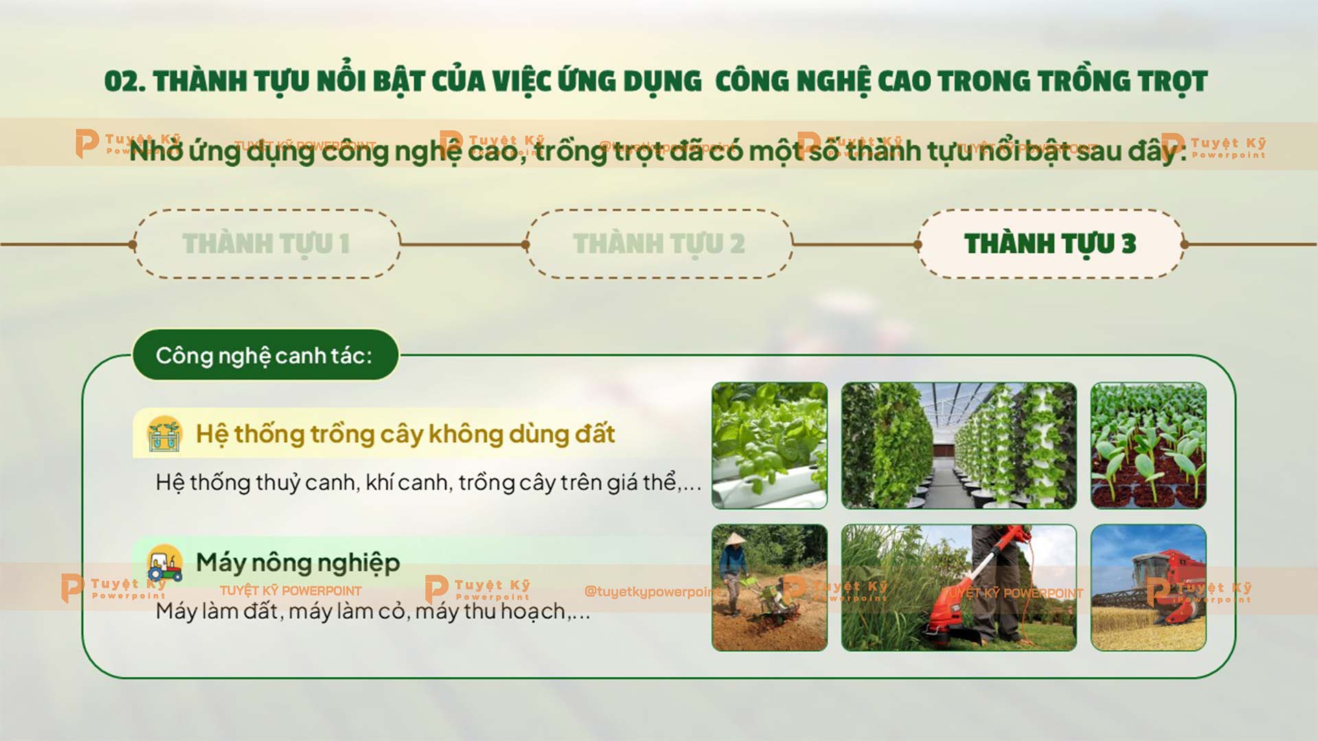 Thành tựu của việc ứng dụng công nghệ cao vào trồng trọt