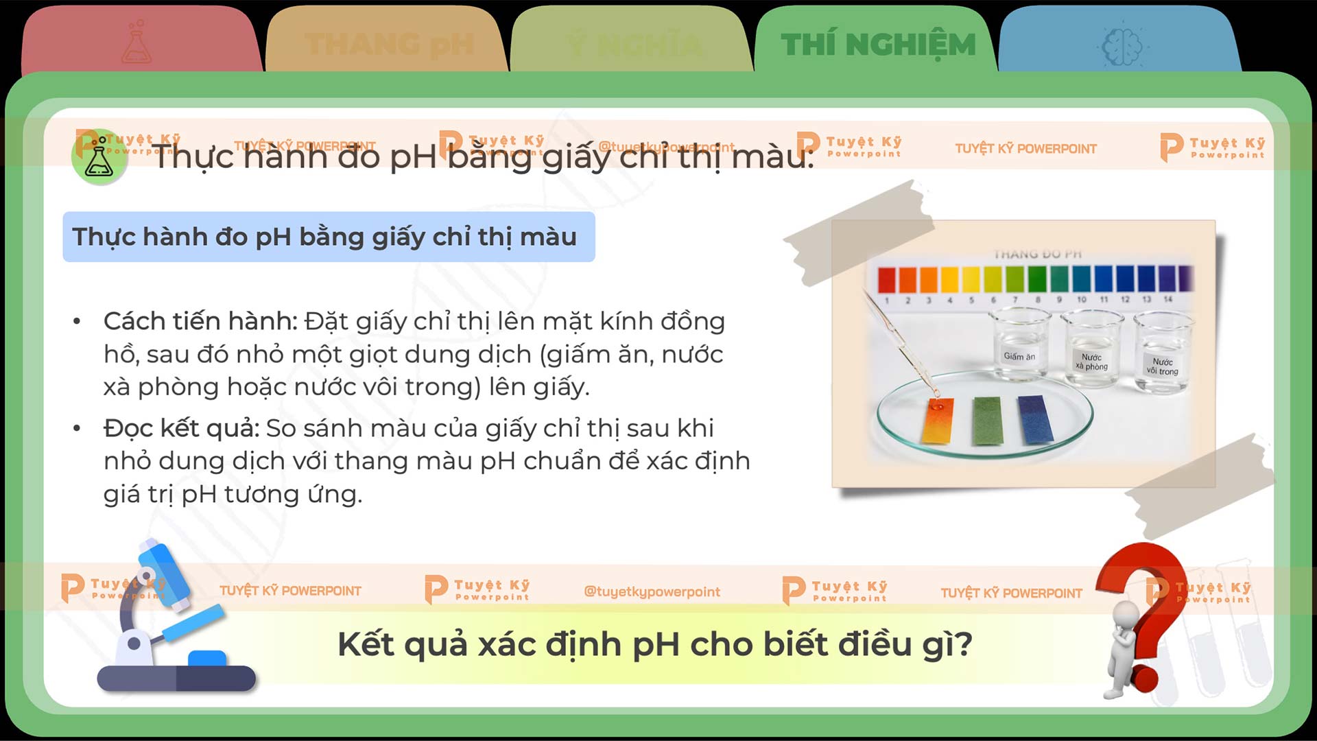 thực hành đo pH bằng giấy chỉ thị màu