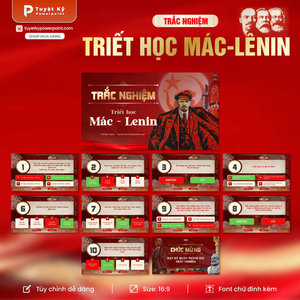 Slide Trắc nghiệm Triết học Mác-Lênin