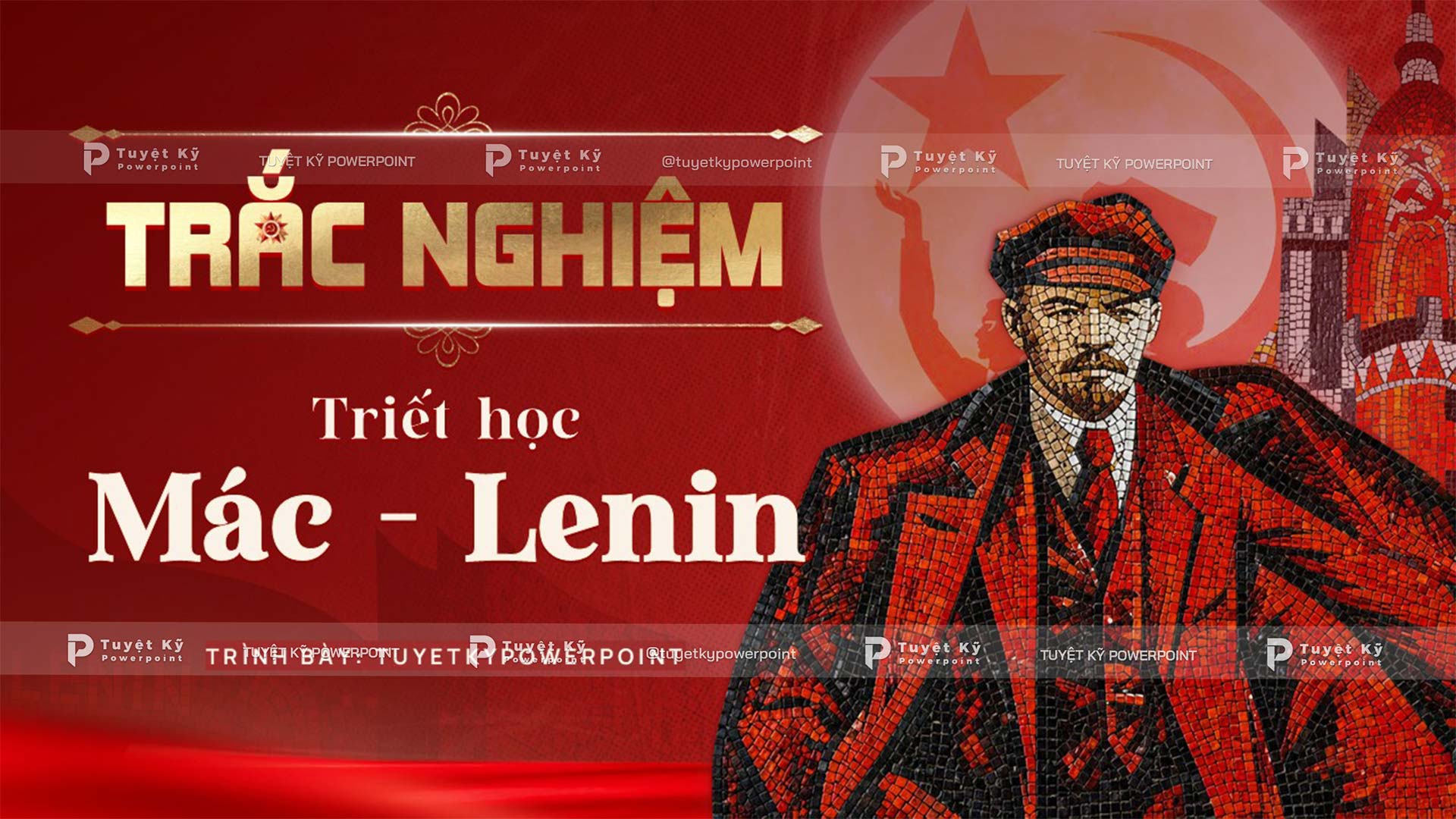 Trang bìa slideTrắc nghiệm Triết học Mác-Lênin