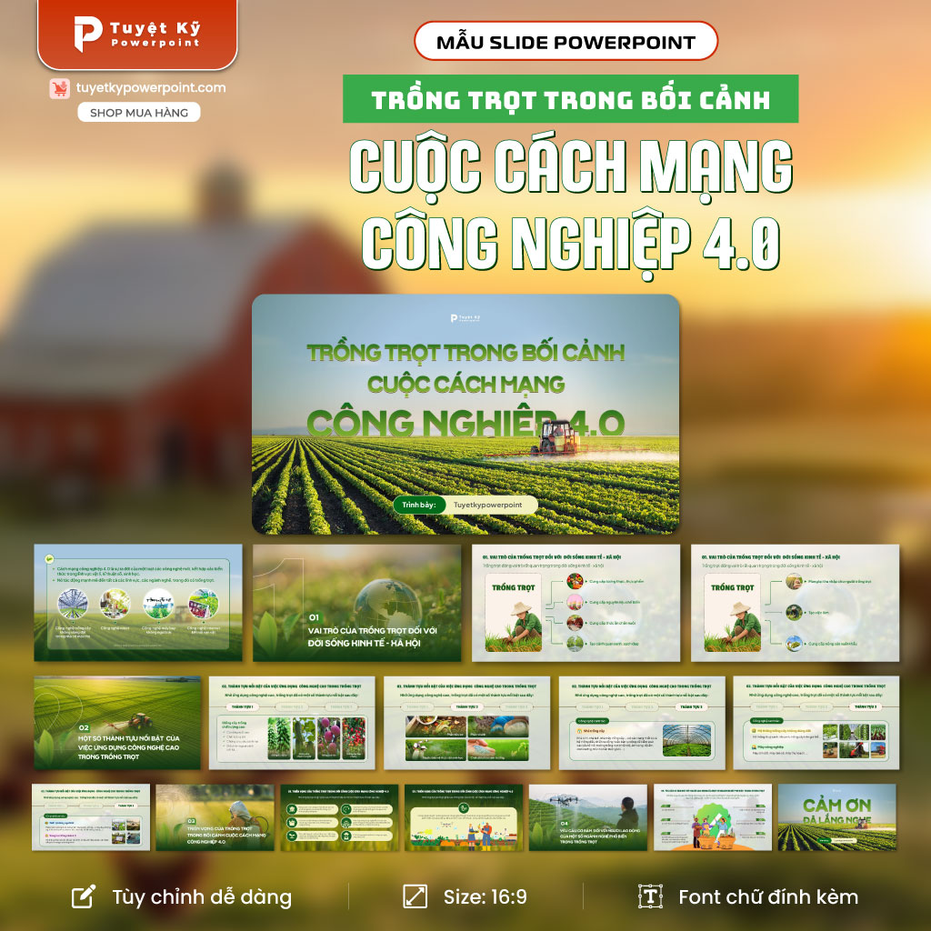 Slide Trồng trọt trong bối cảnh cuộc cách mạng công nghiệp 4.0