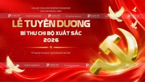 backdrop banner lễ tuyên dương bí thư chi bộ xuất sắc