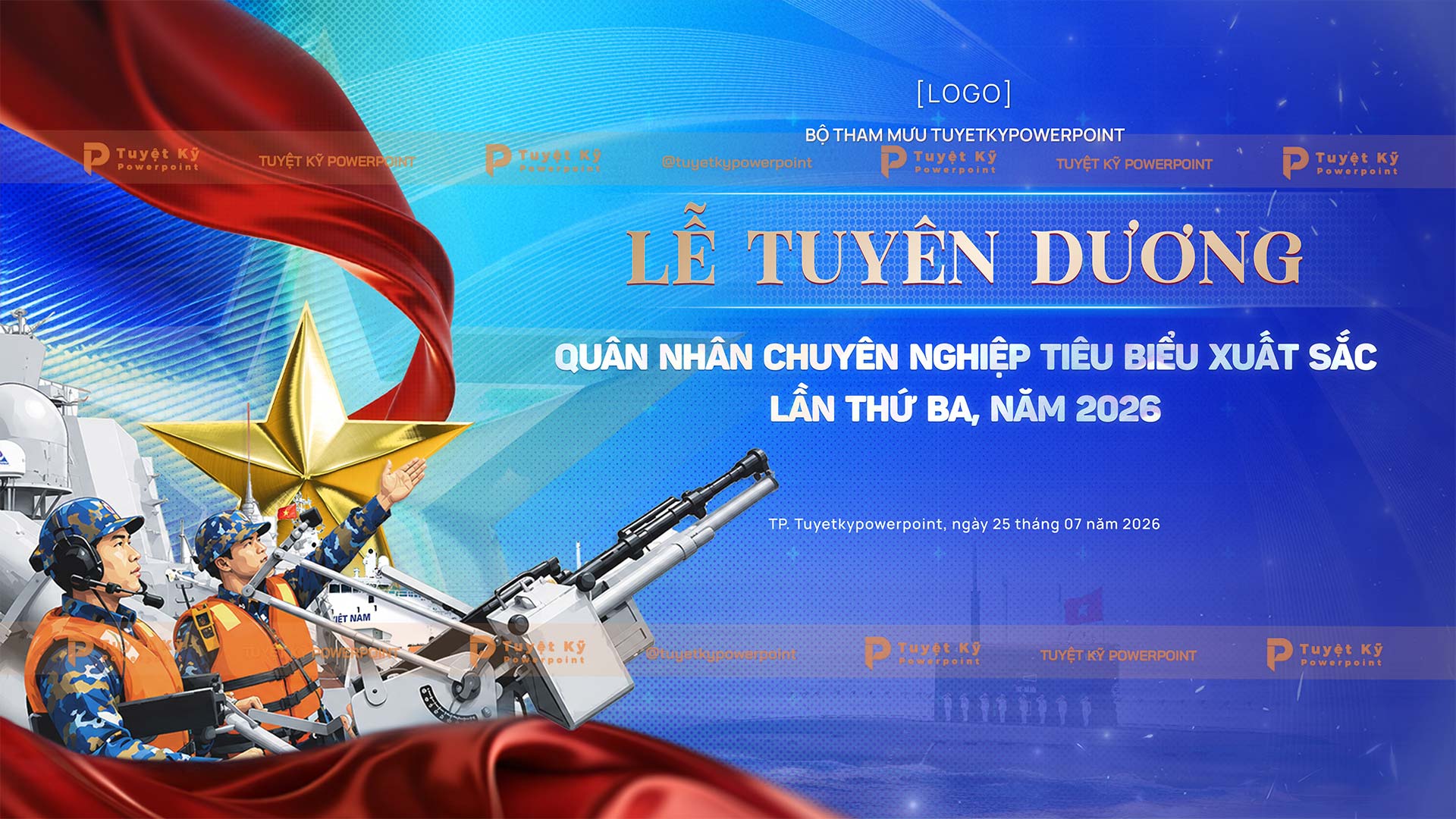 backdrop banner lễ tuyên dương quân nhân tiêu biểu