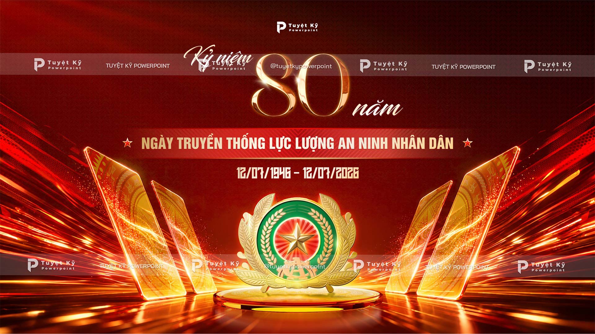backdrop banner lễ kỷ niệm 80 năm ngày truyền thống lực lượng an ninh nhân dân