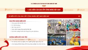 đặc điểm giai cấp công nhân việt nam