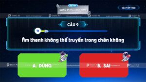 mẫu câu đúng sai quiz game khám phá không gian