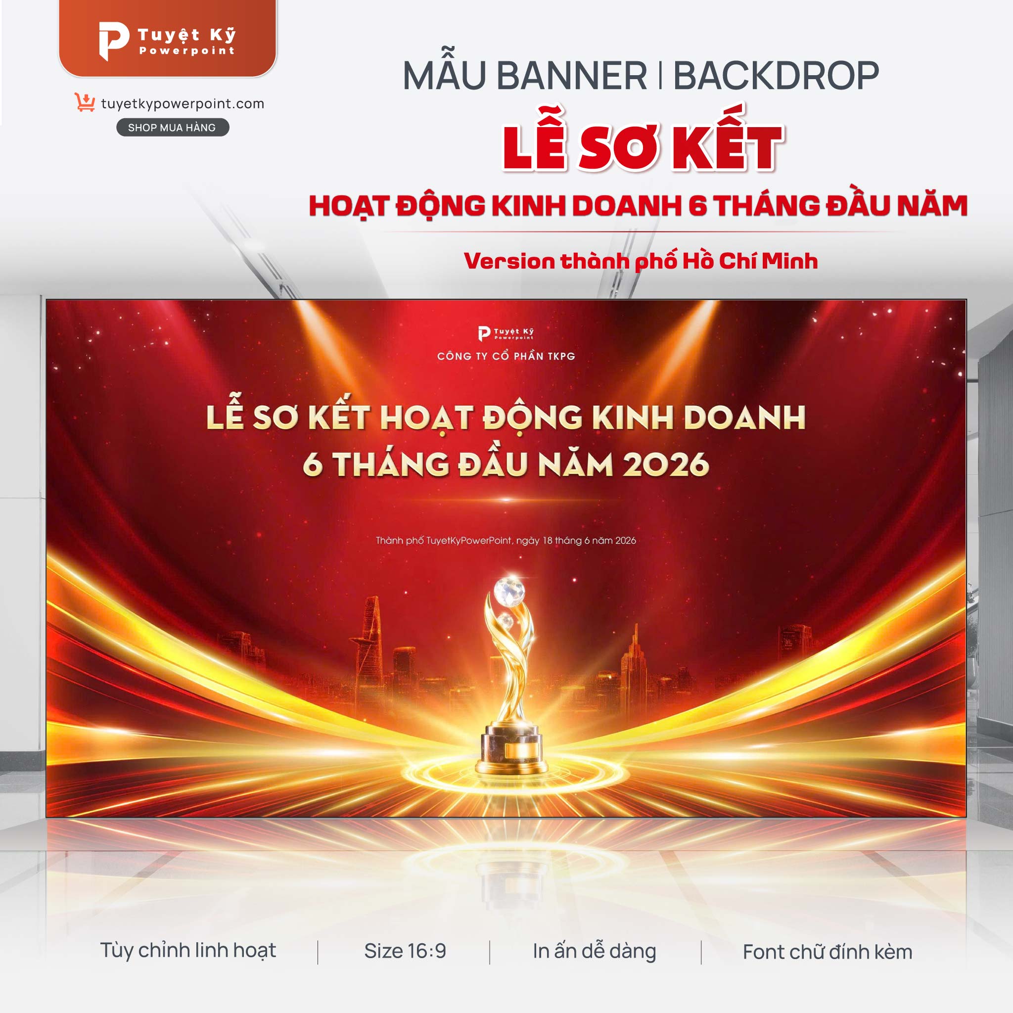 backdrop banner lễ sơ kết hoạt động kinh doanh