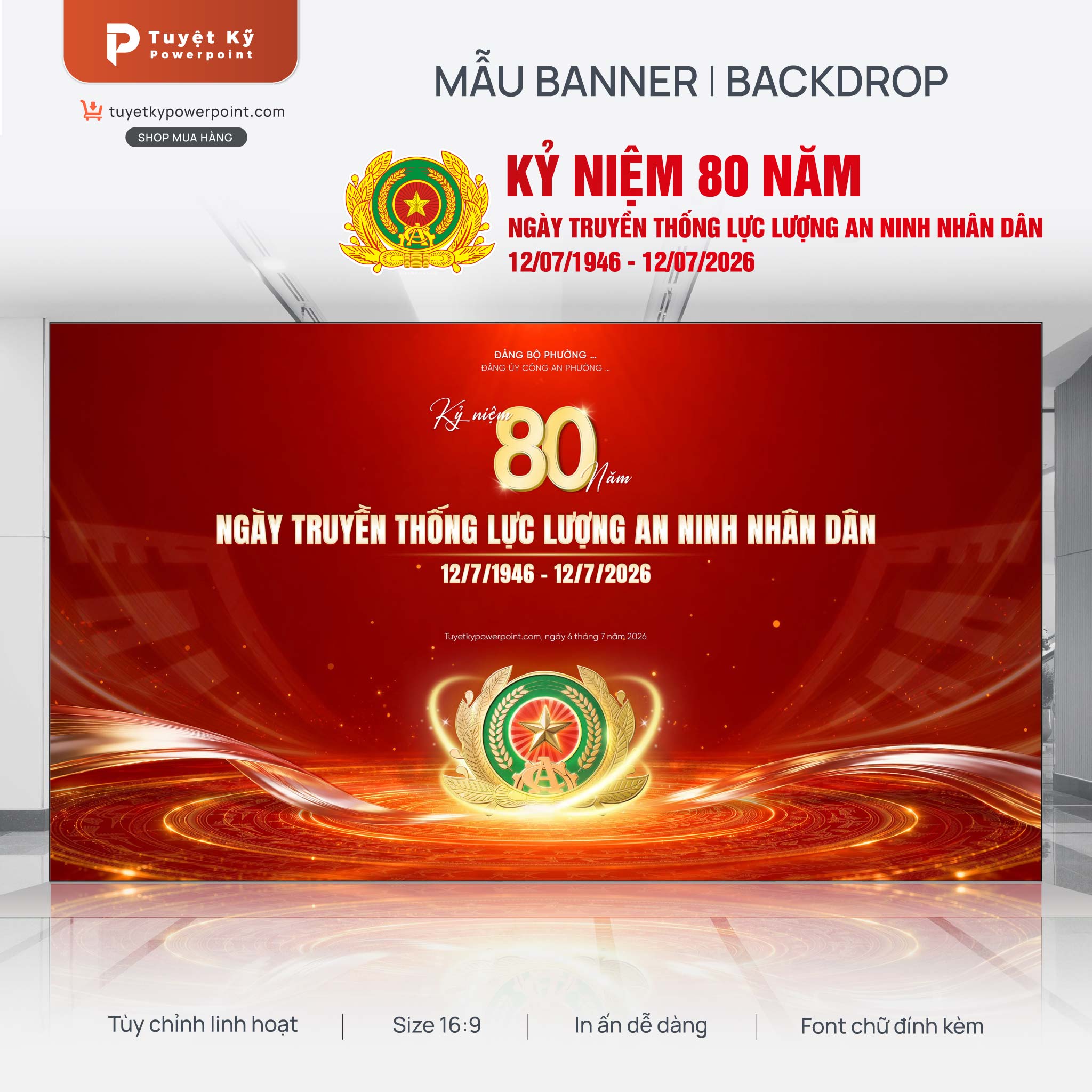 backdrop banner ngày truyền thống lực lượng an ninh nhân dân