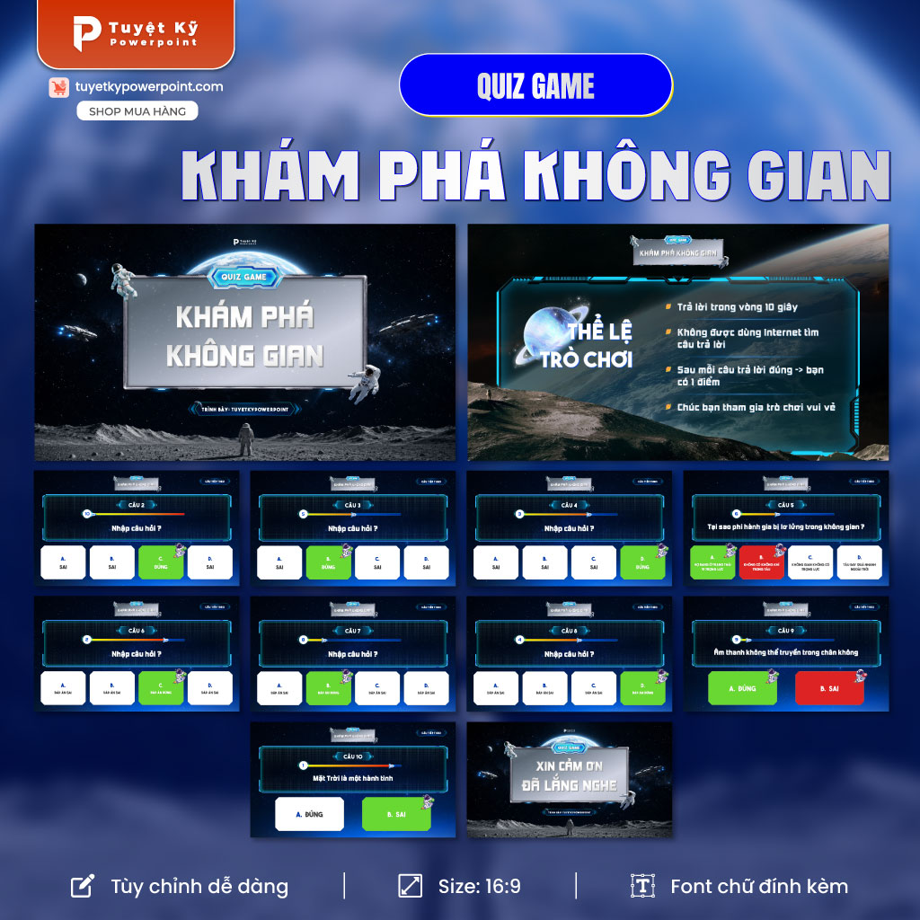 quiz game khám phá không gian