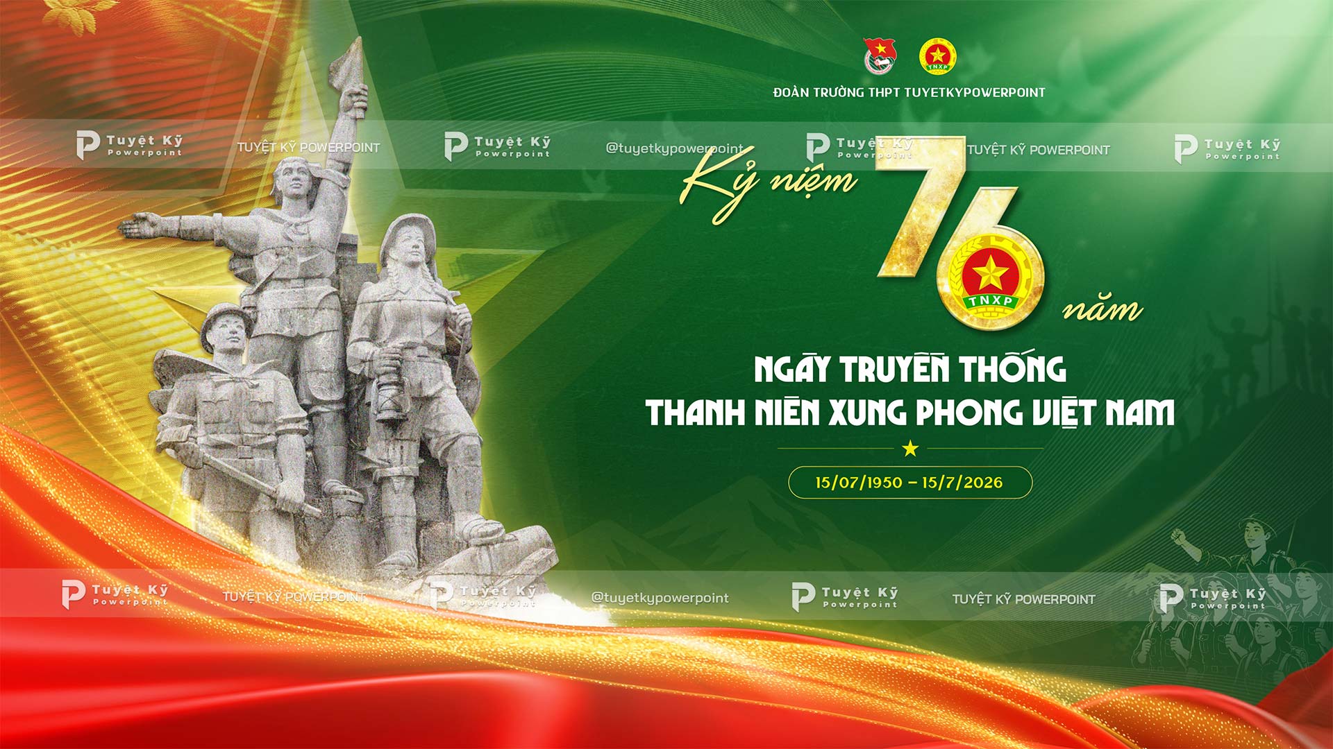 backdrop banner ngày thanh niên xung phong việt nam