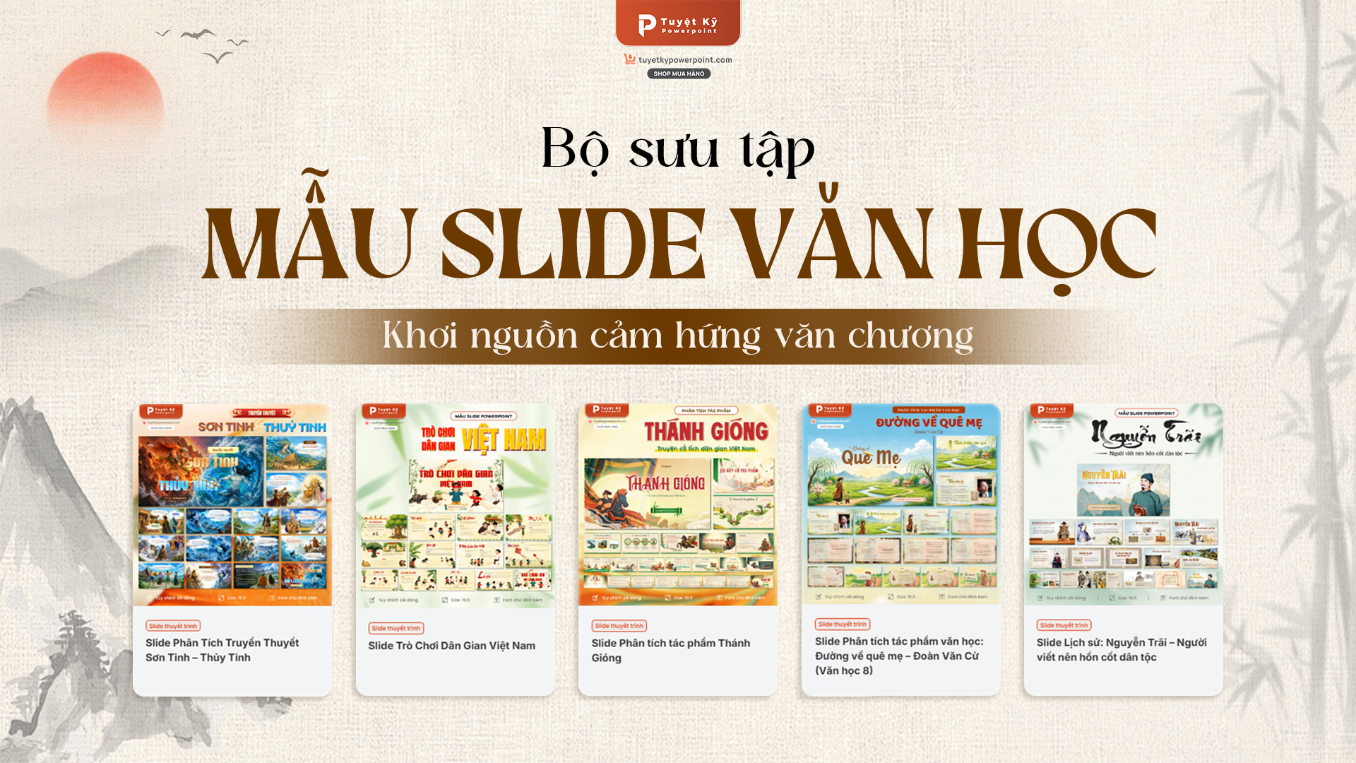 Bộ sưu tập mẫu slide văn học