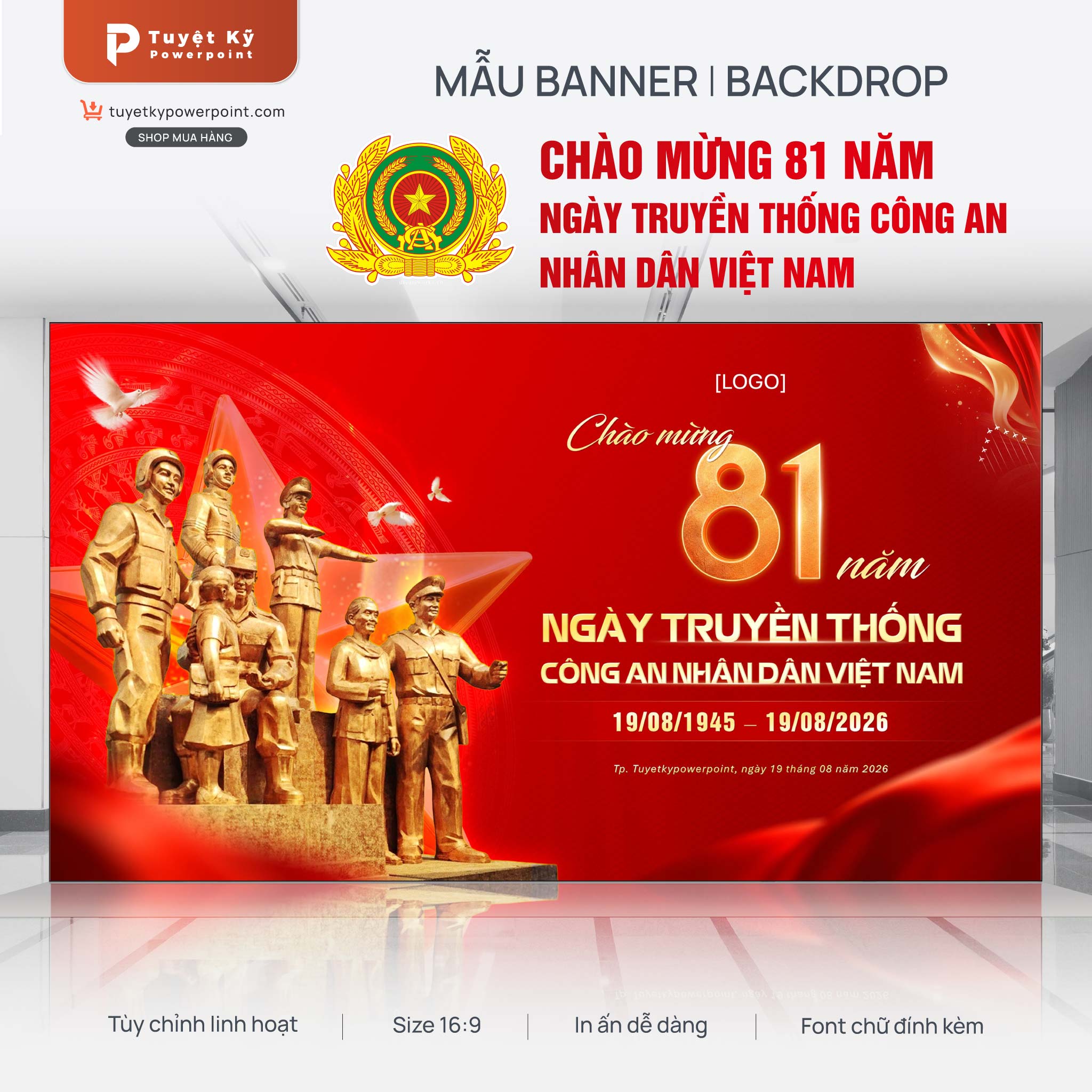 backdrop banner ngày công an nhân dân việt nam