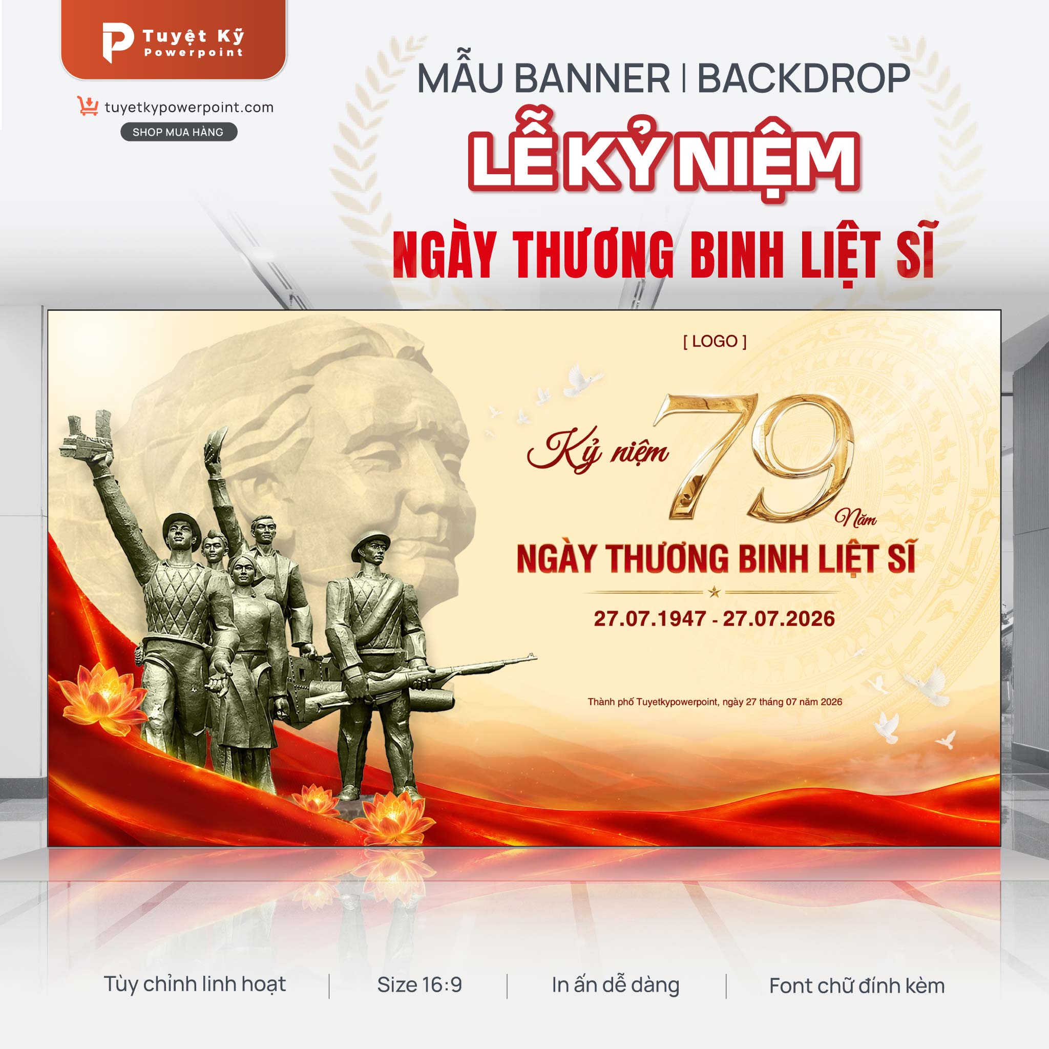 backdrop banner ngày thương binh liệt sĩ