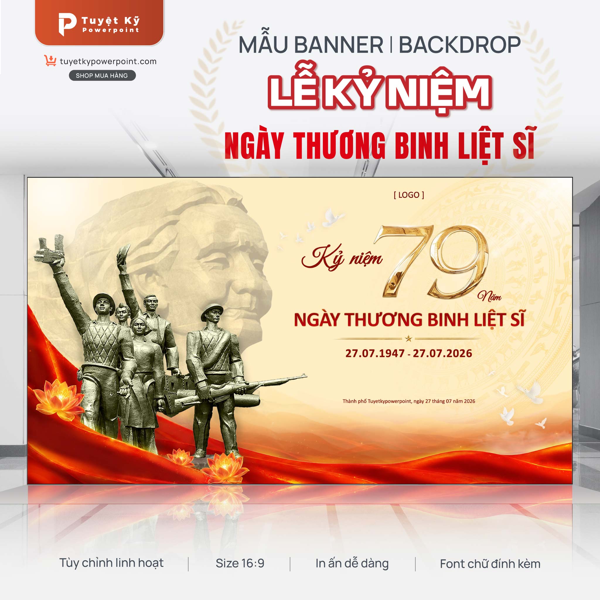 backdrop banner ngày thương binh liệt sĩ