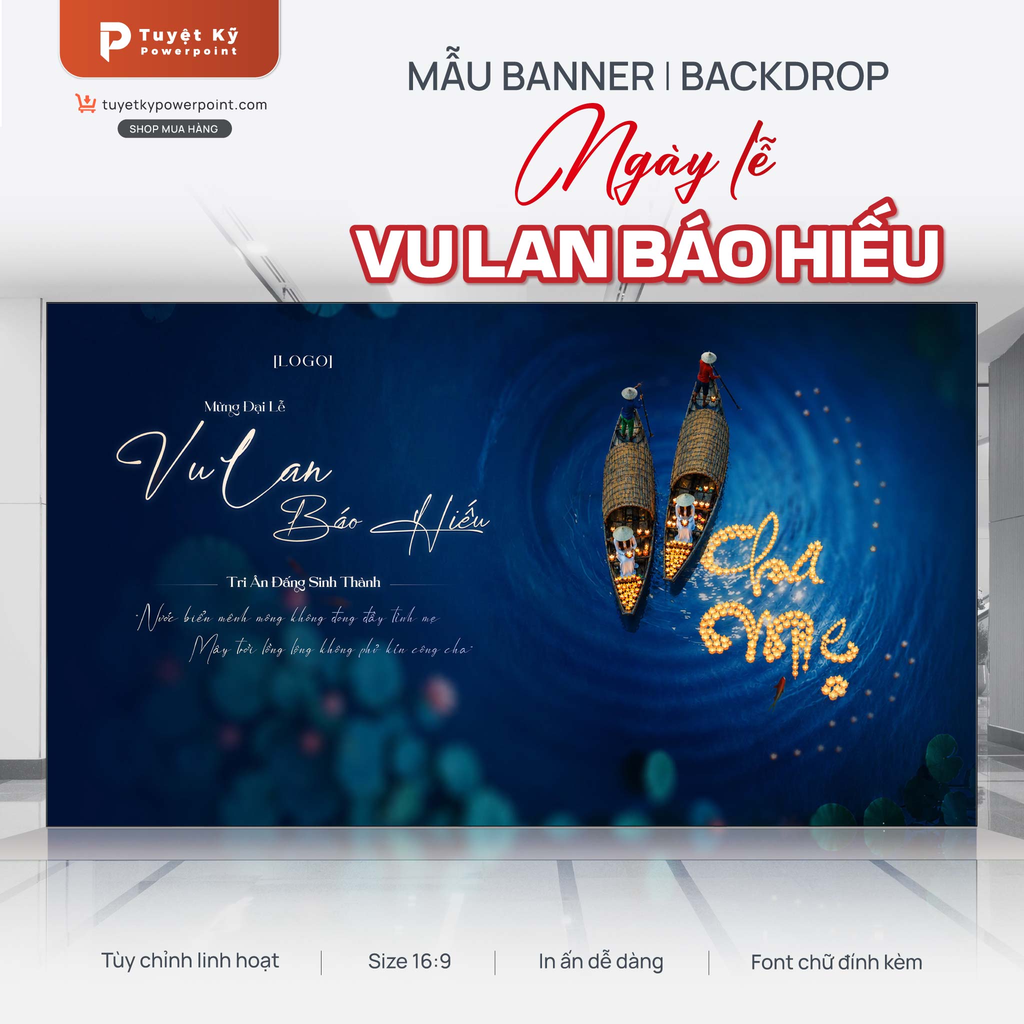 backdrop banner vu lan báo hiếu
