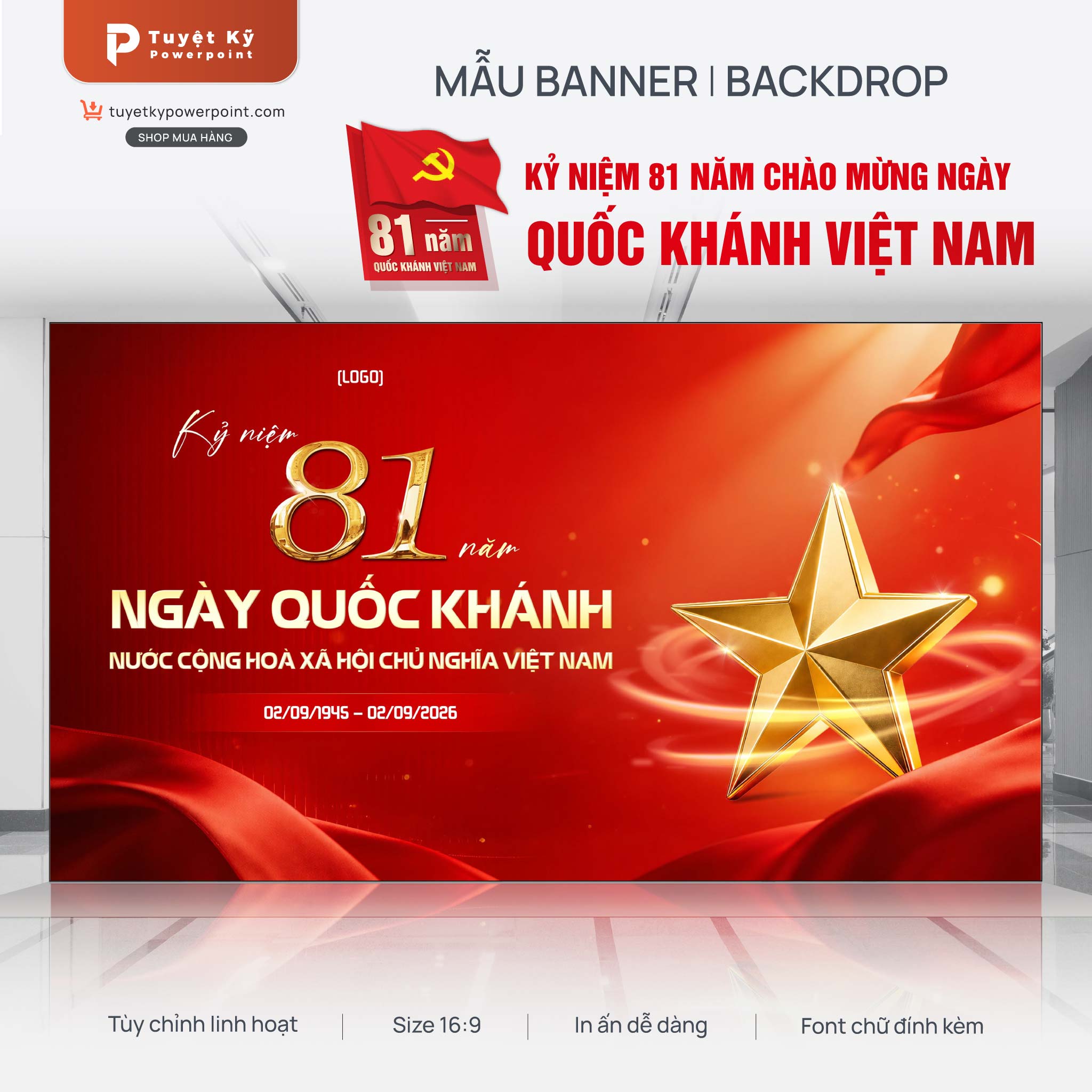 backdrop banner kỷ niệm 81 năm ngày quốc khánh việt nam