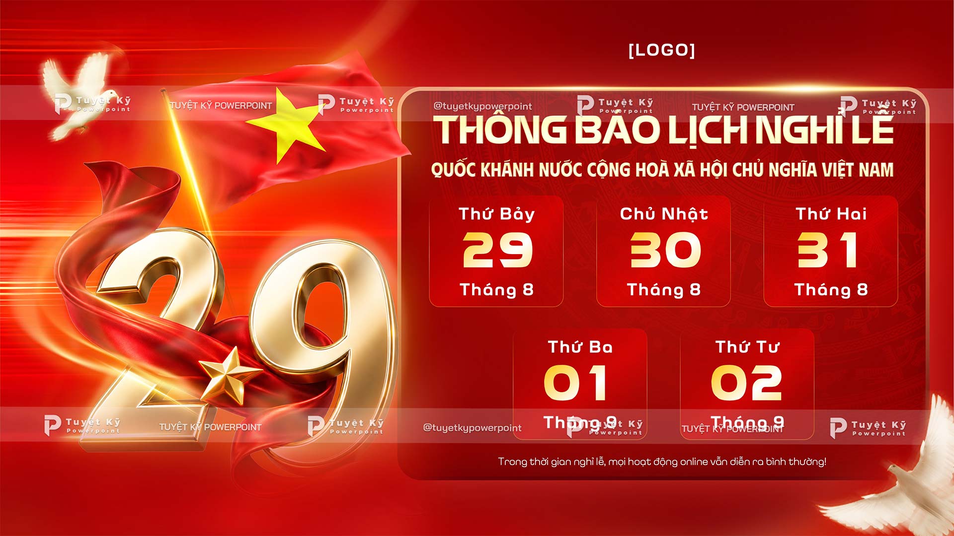 backdrop banner thông báo nghỉ lễ 2/9