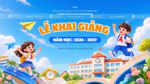 backdrop lễ khai giảng