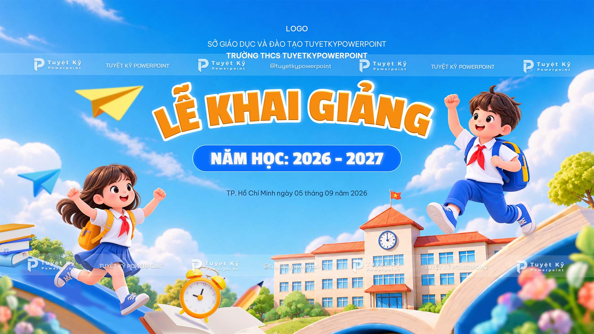 backdrop lễ khai giảng