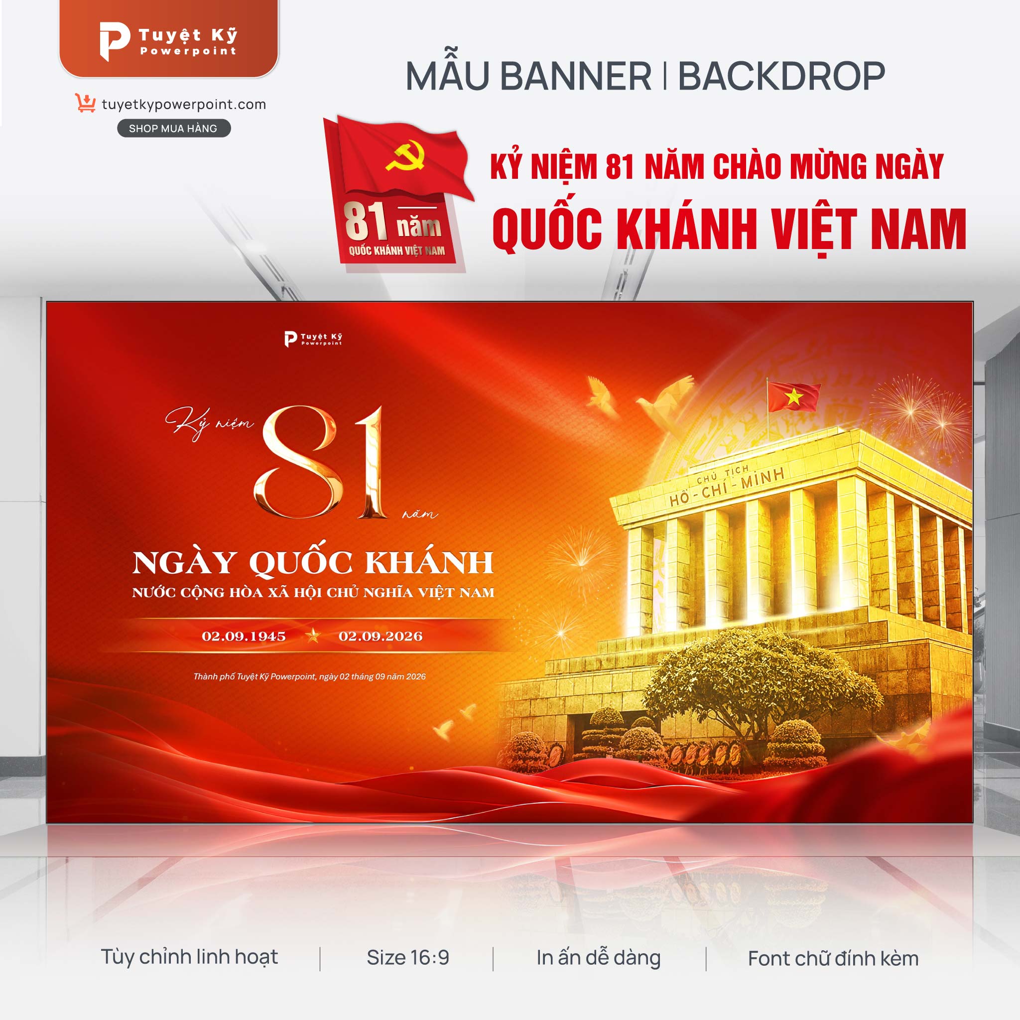 backdrop banner kỷ niệm 81 năm ngày quốc khánh việt nam