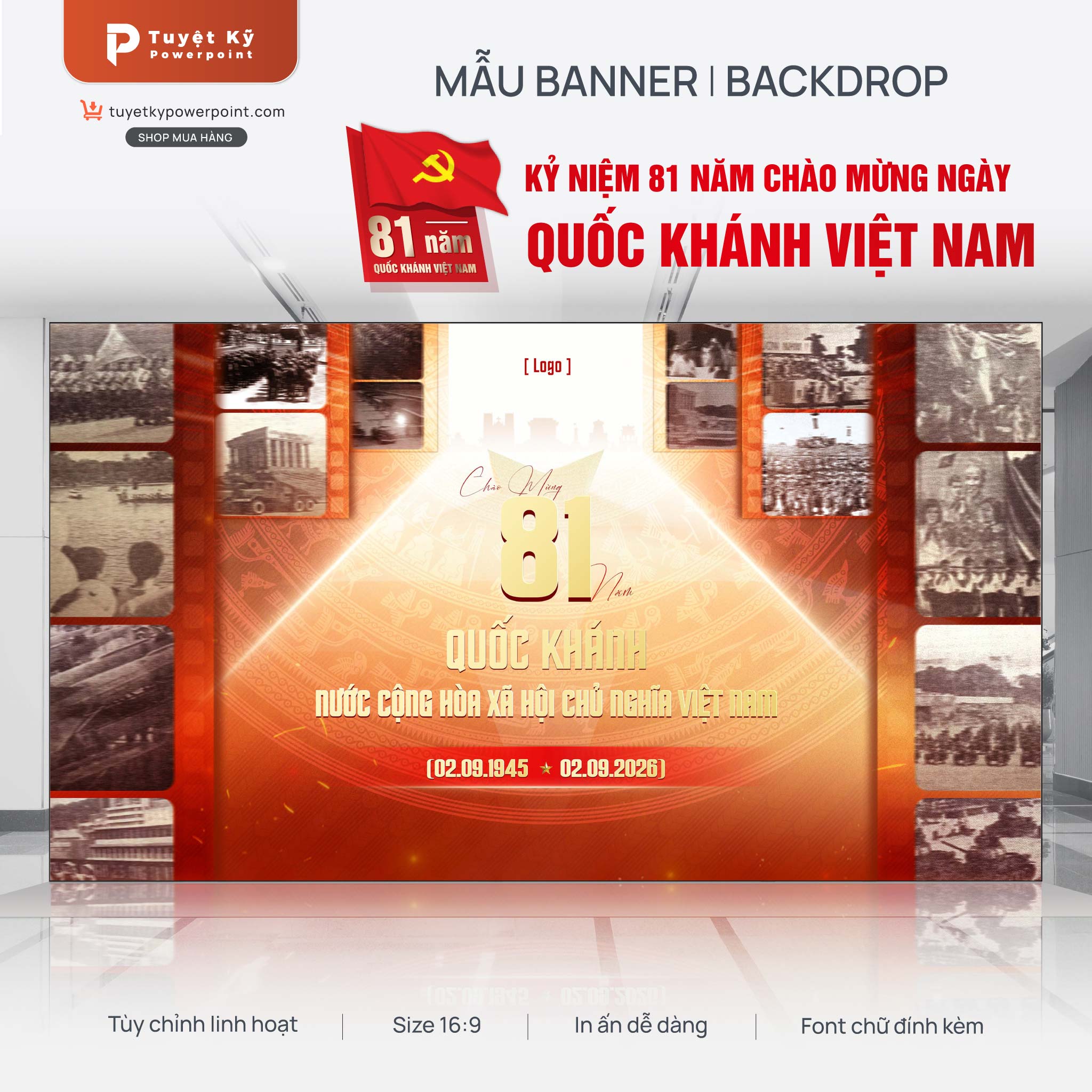 backdrop banner 81 năm ngày quốc khánh việt nam