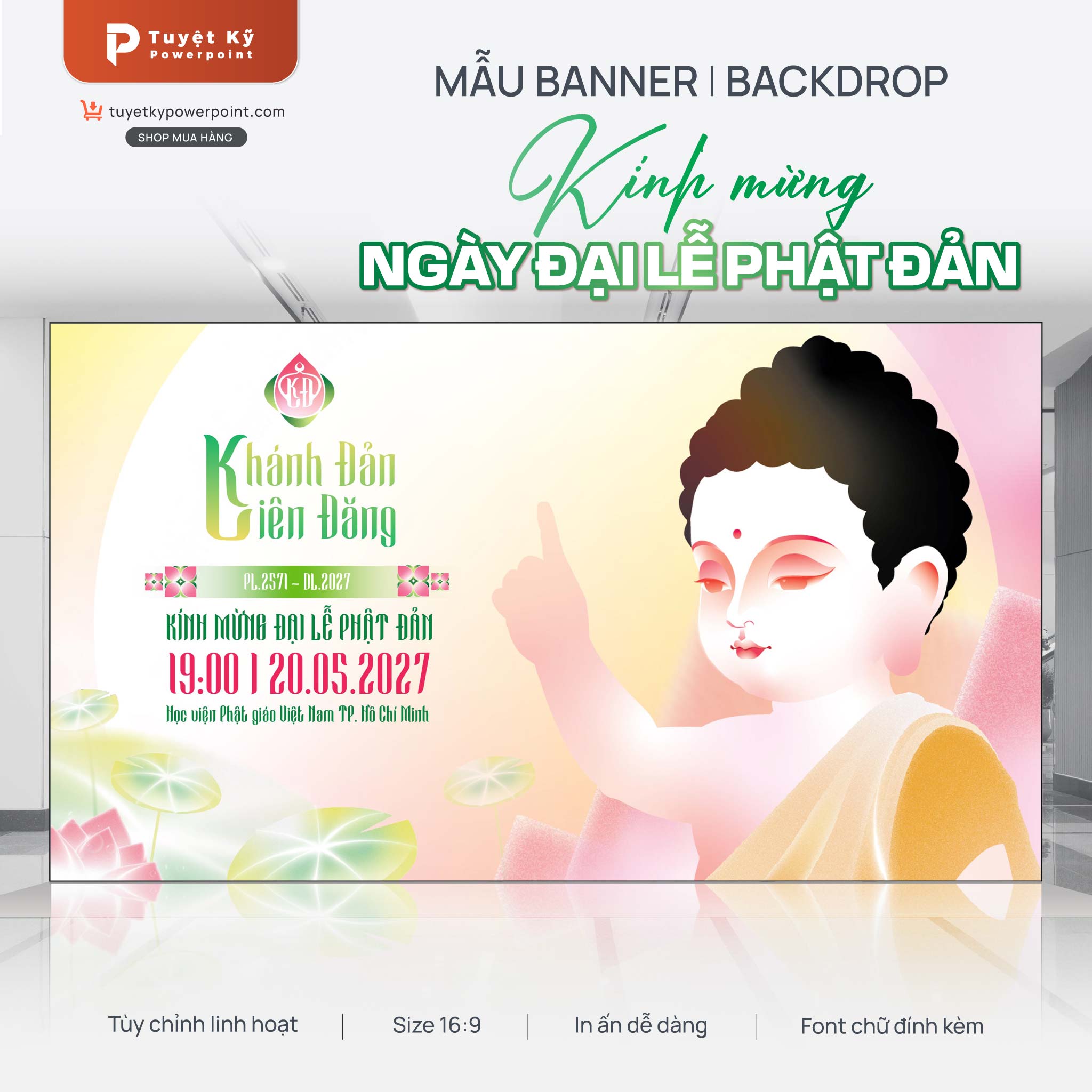 backdrop banner lễ phật đản