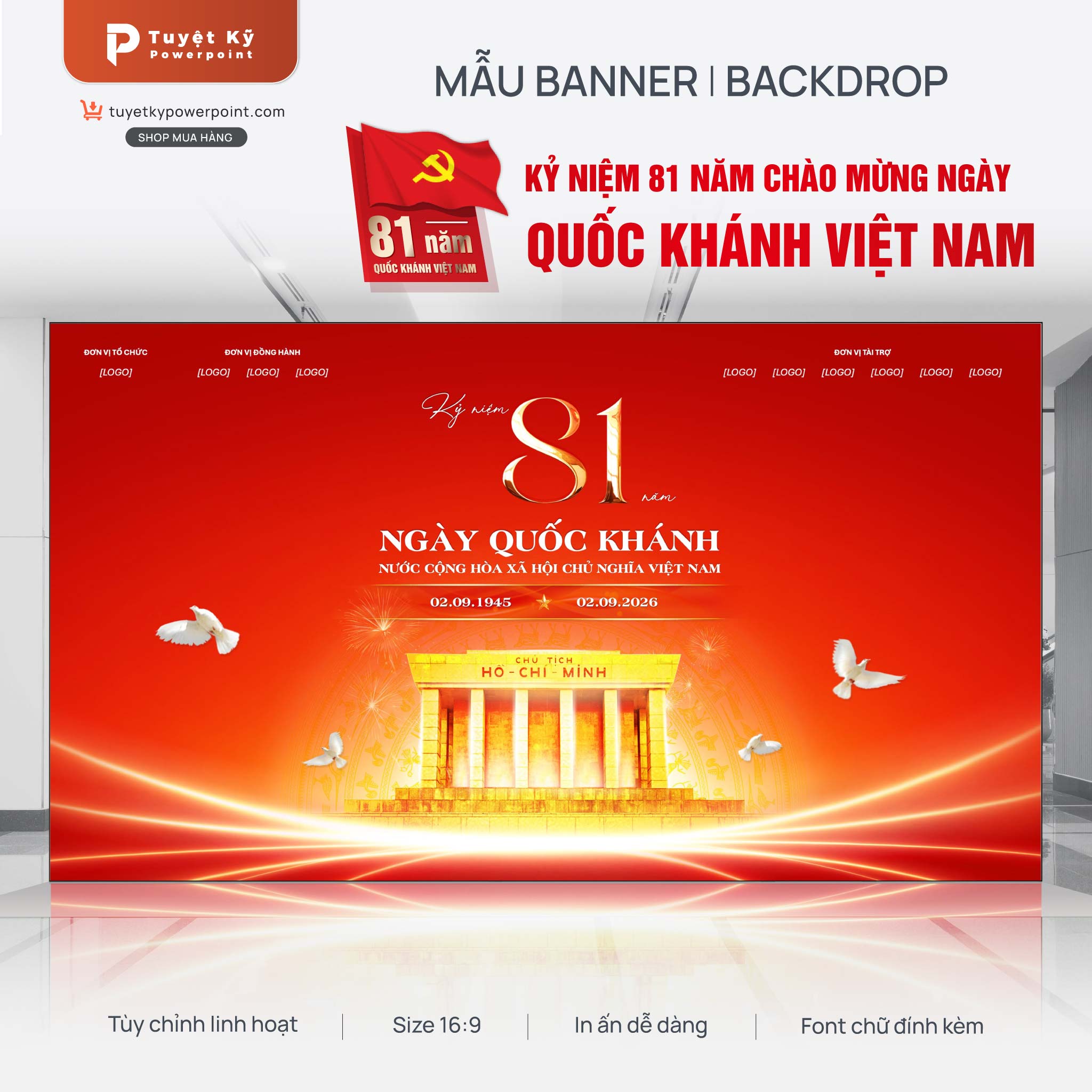 backdrop banner quốc khánh nước việt nam 2/9