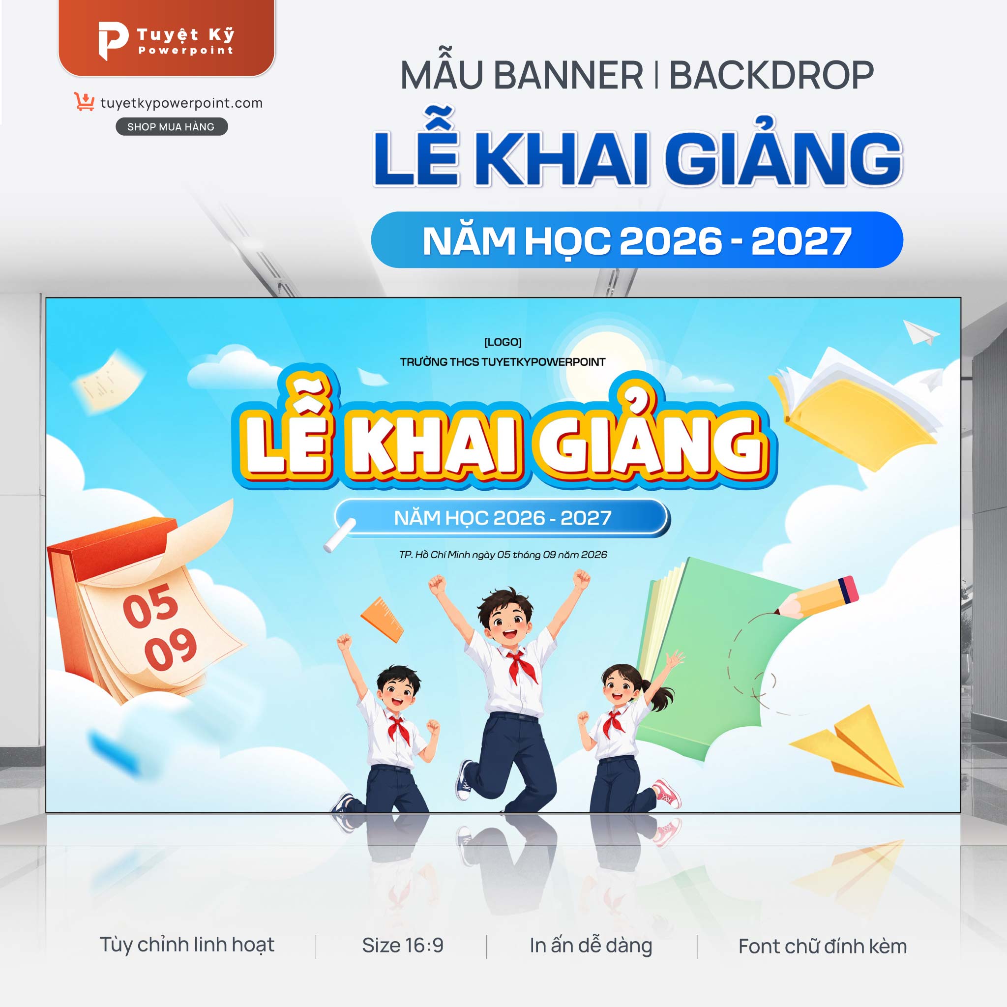 backdrop lễ khai giảng