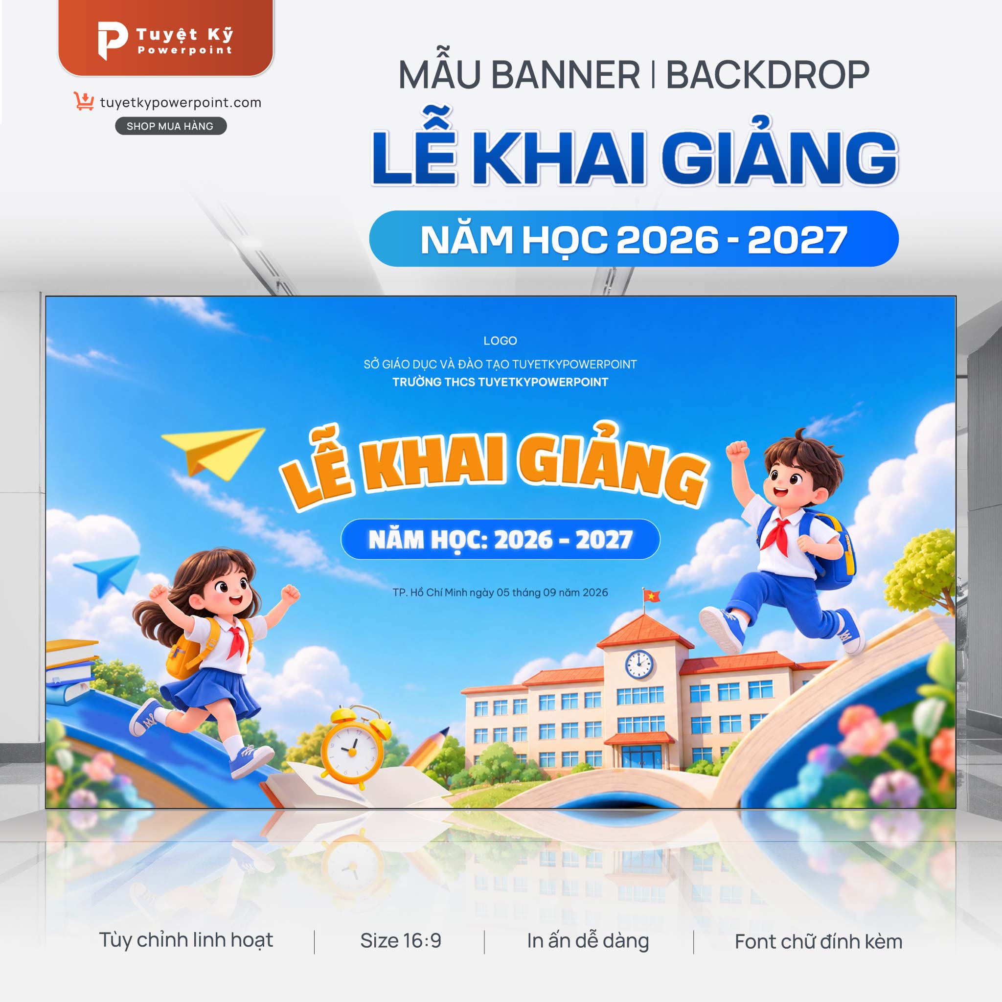 backdrop lễ khai giảng