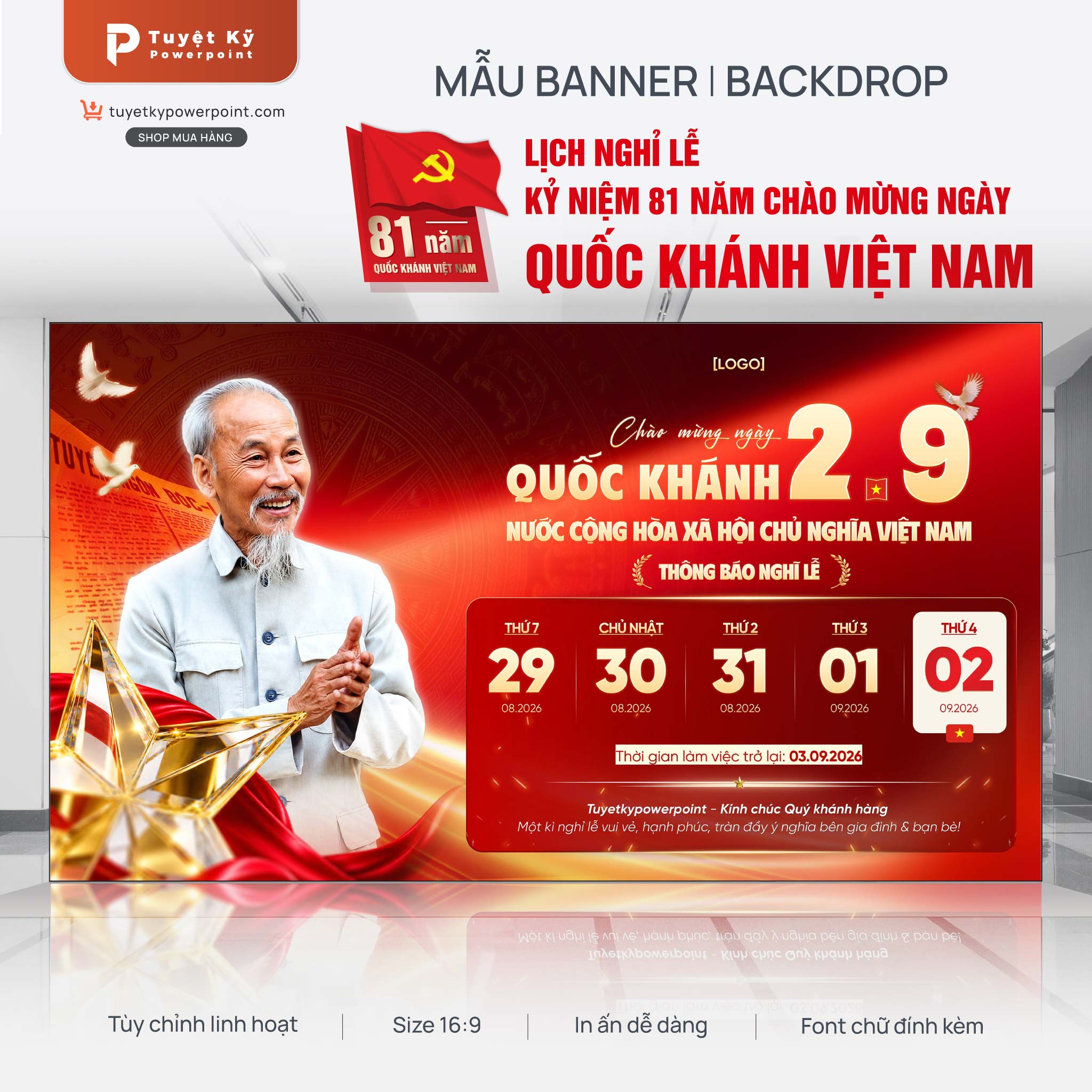 banner thông báo nghỉ lễ 2/9